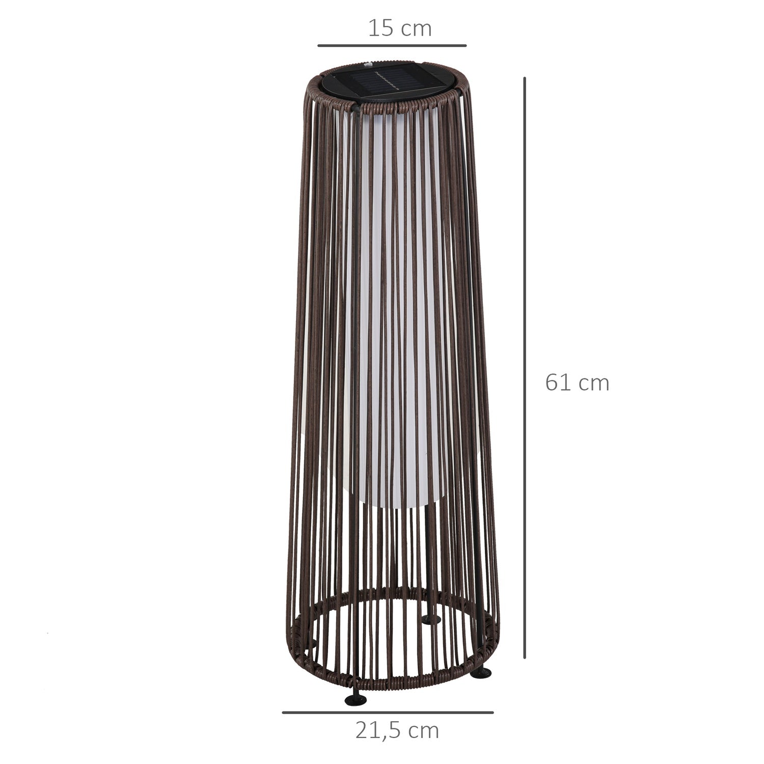 Solar Rotting Trädgårdslampa, LED, 61 Cm, Brun