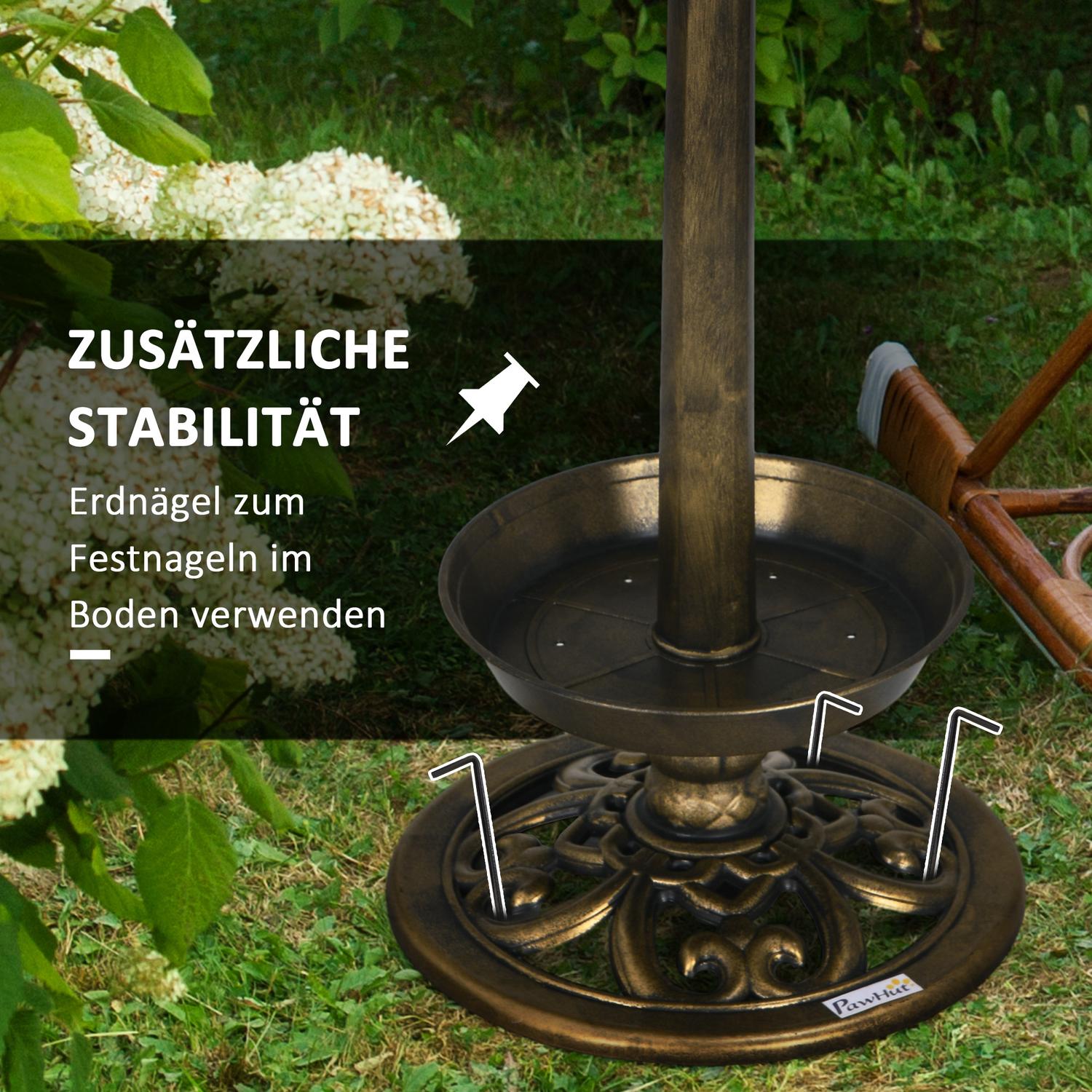 Solar fågelbadmatare – 110 cm höjd, bronsfinish