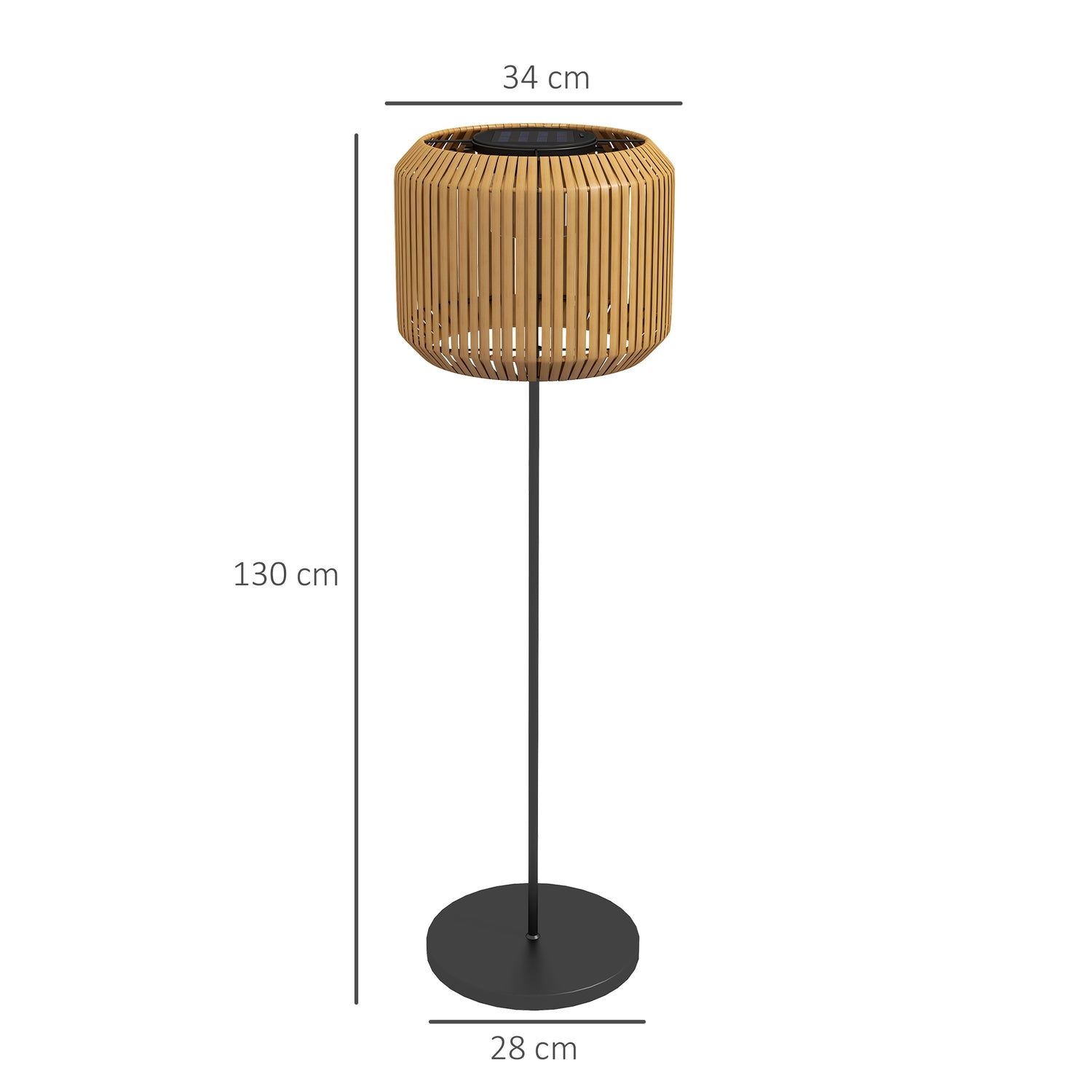Solar rotting golvlampa, varmt ljus, automatisk på/av