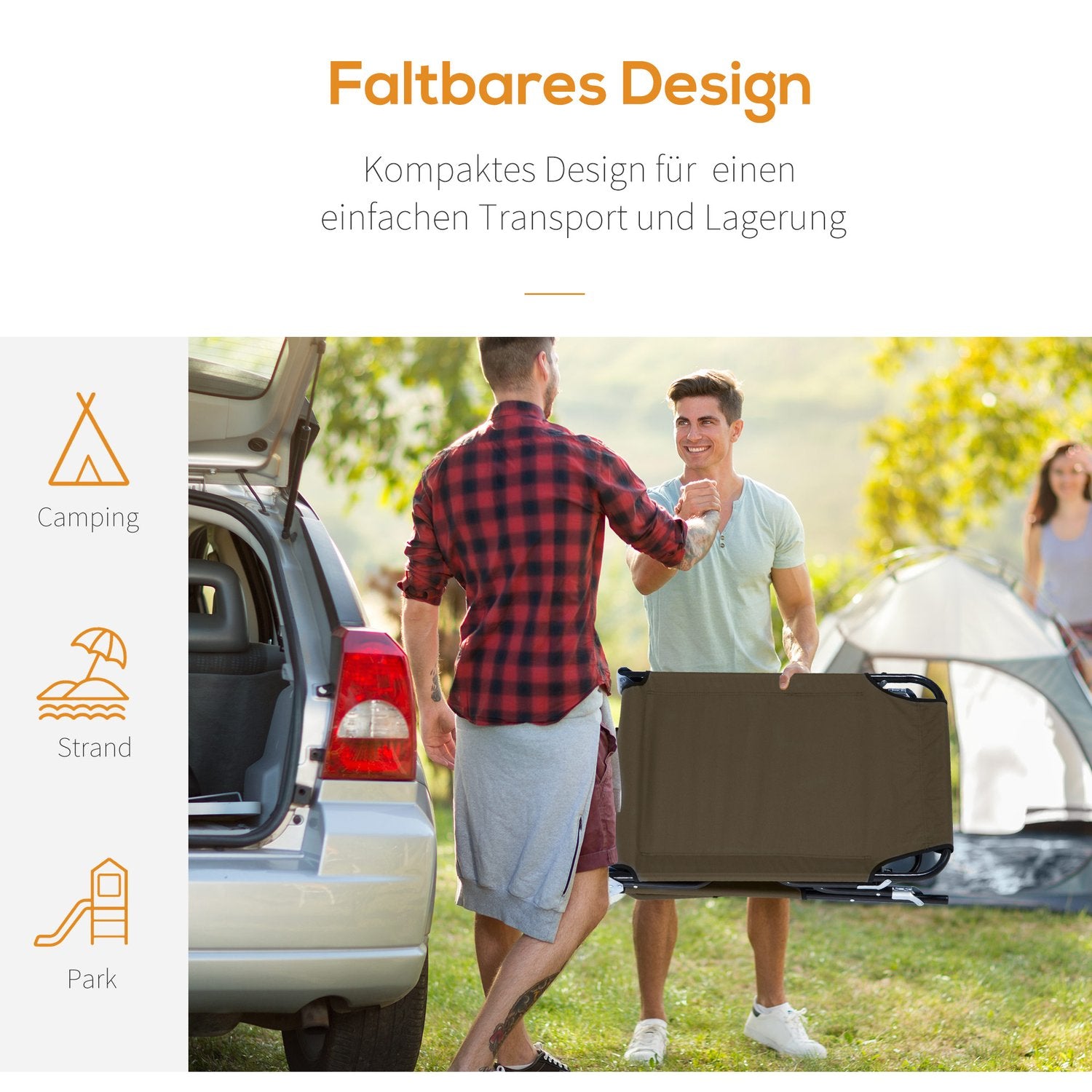 Solstol med läsfönster och ansiktsöppning, brun