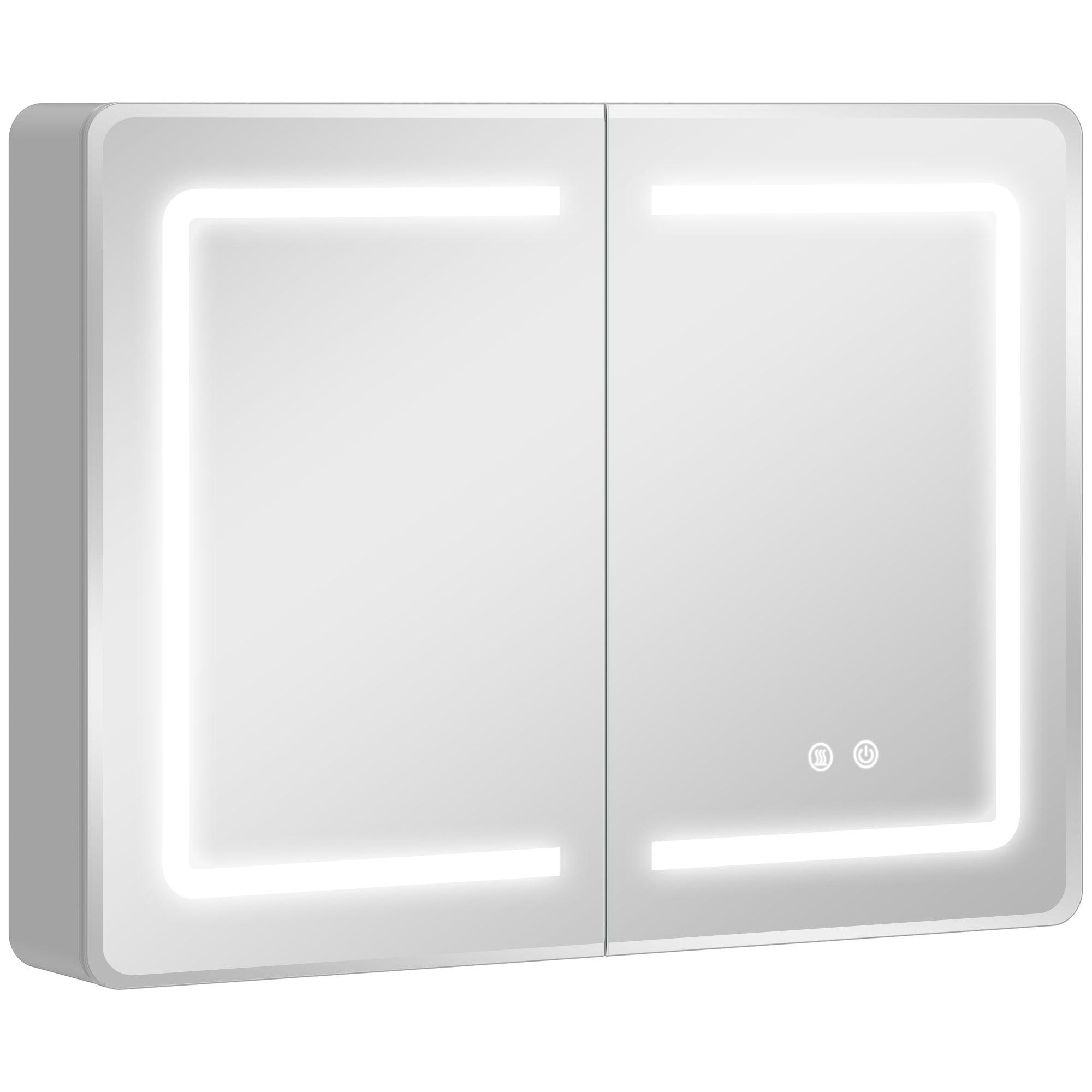 Spegelskåp för badrum med LED, imfri, 80 x 60 cm