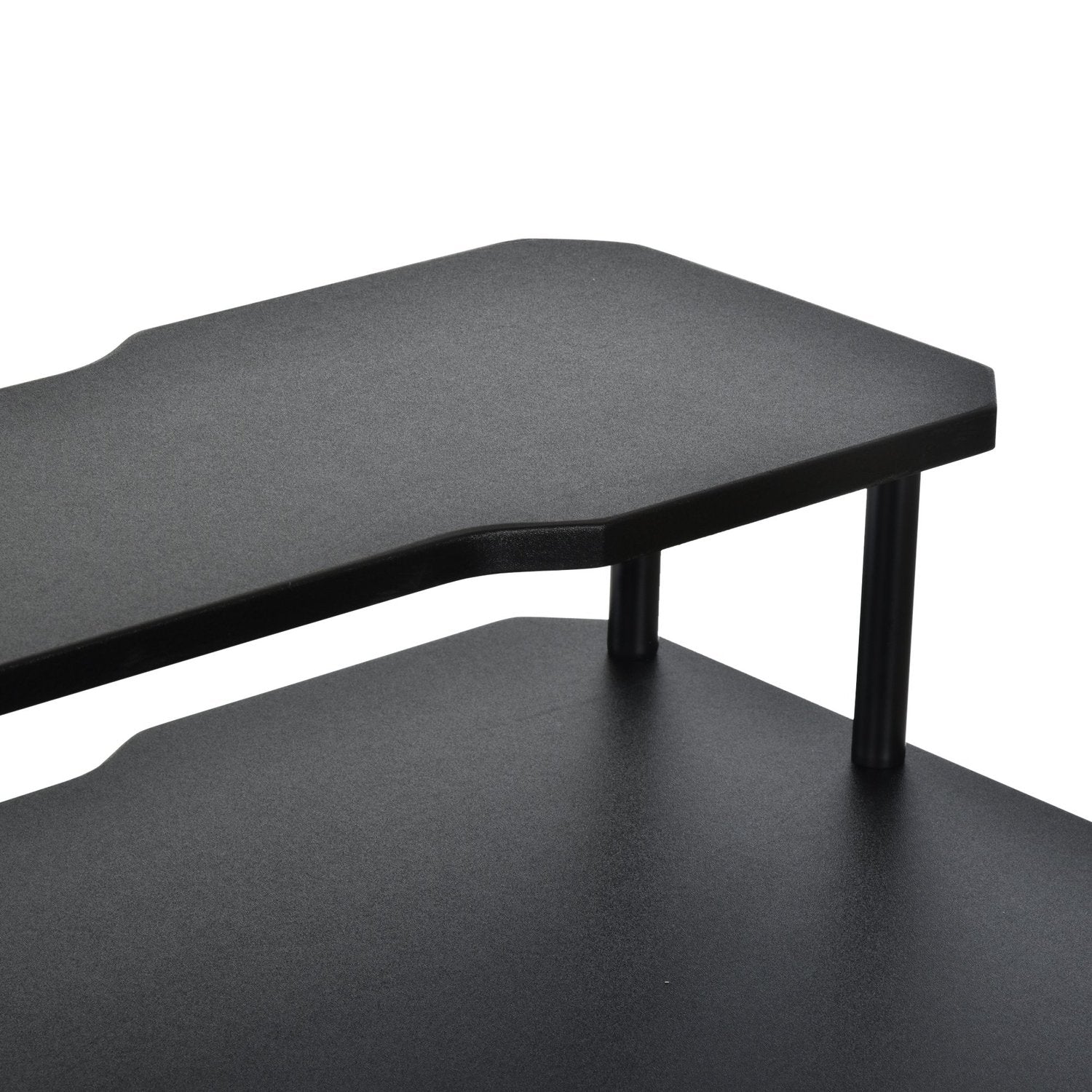 Spelbord med hörlurskrok, svart stål & MDF, 120x60x90 cm