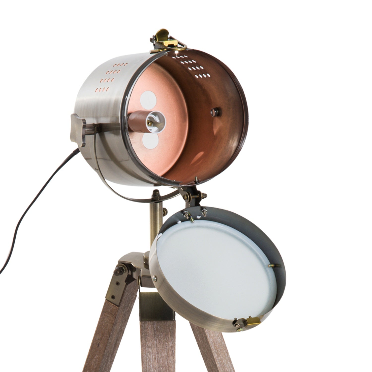Stativ golvlampa, rostfritt stål, E14, 33x33x65cm