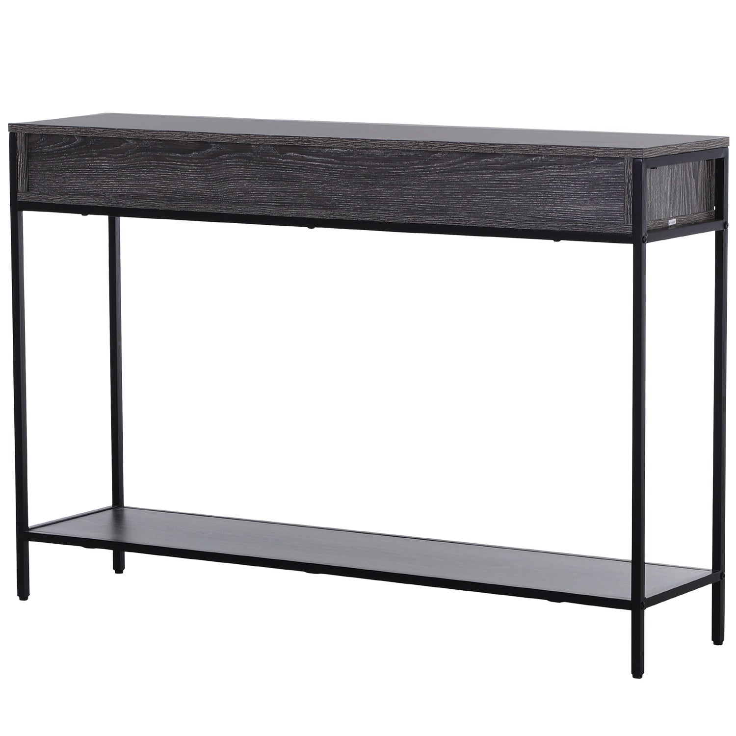 Stålkonsolbord med lådor och hylla, 120 x 30 x 81,5 cm