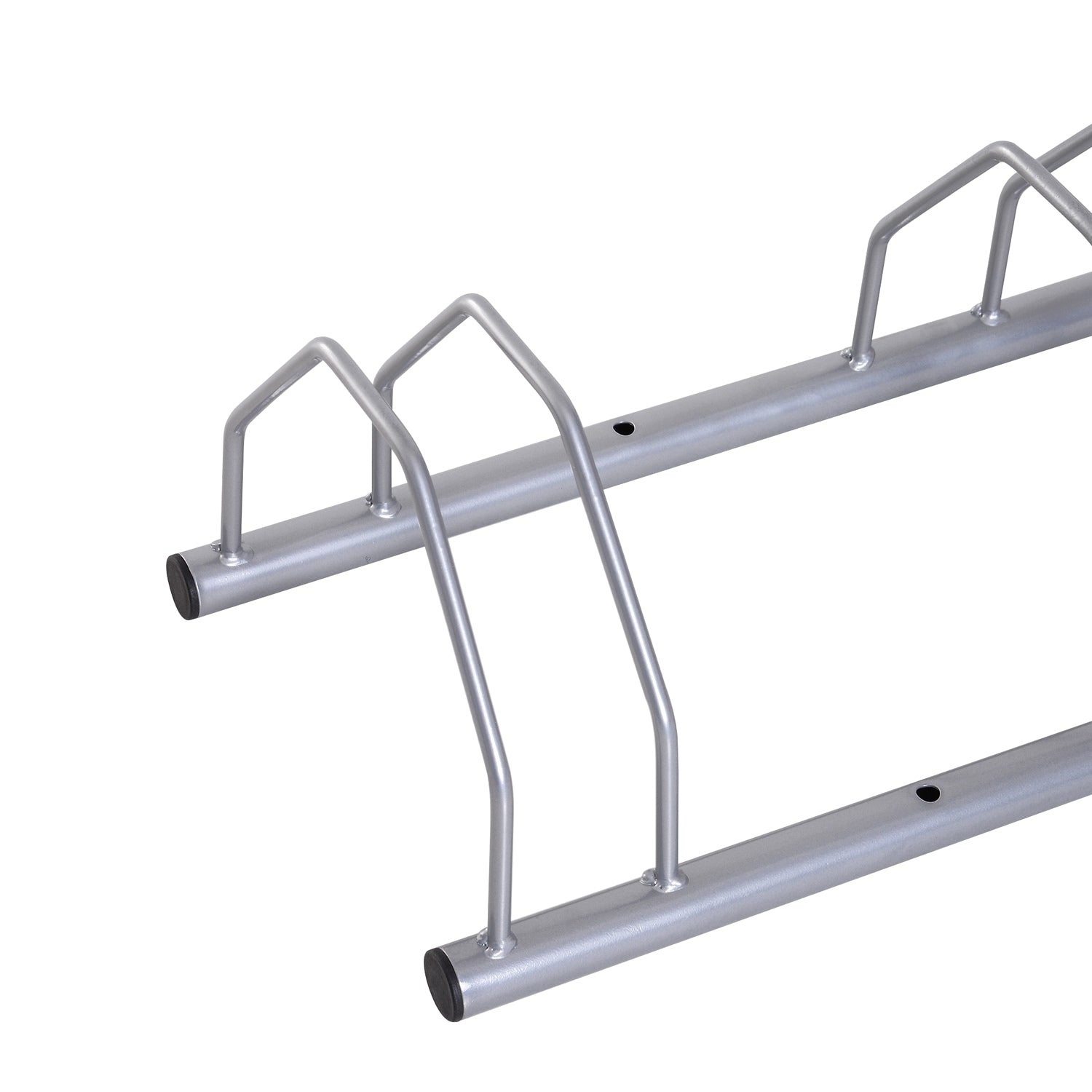 Stålställ för 4 cyklar, golv- och väggfäste, silverfinish
