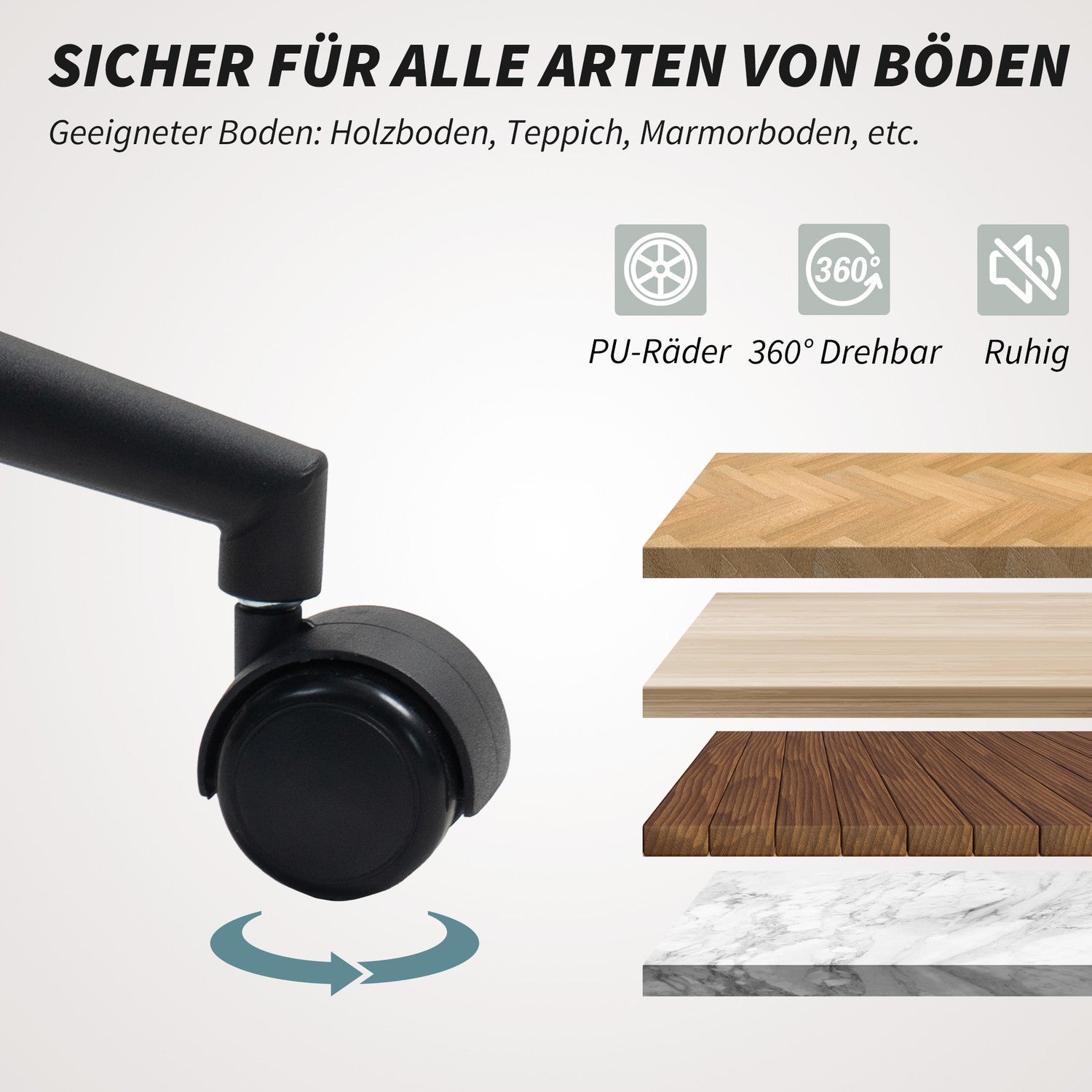 Stoppad kontorsstol, plyschöverdrag, badkarsdesign, krämfärgad/svart