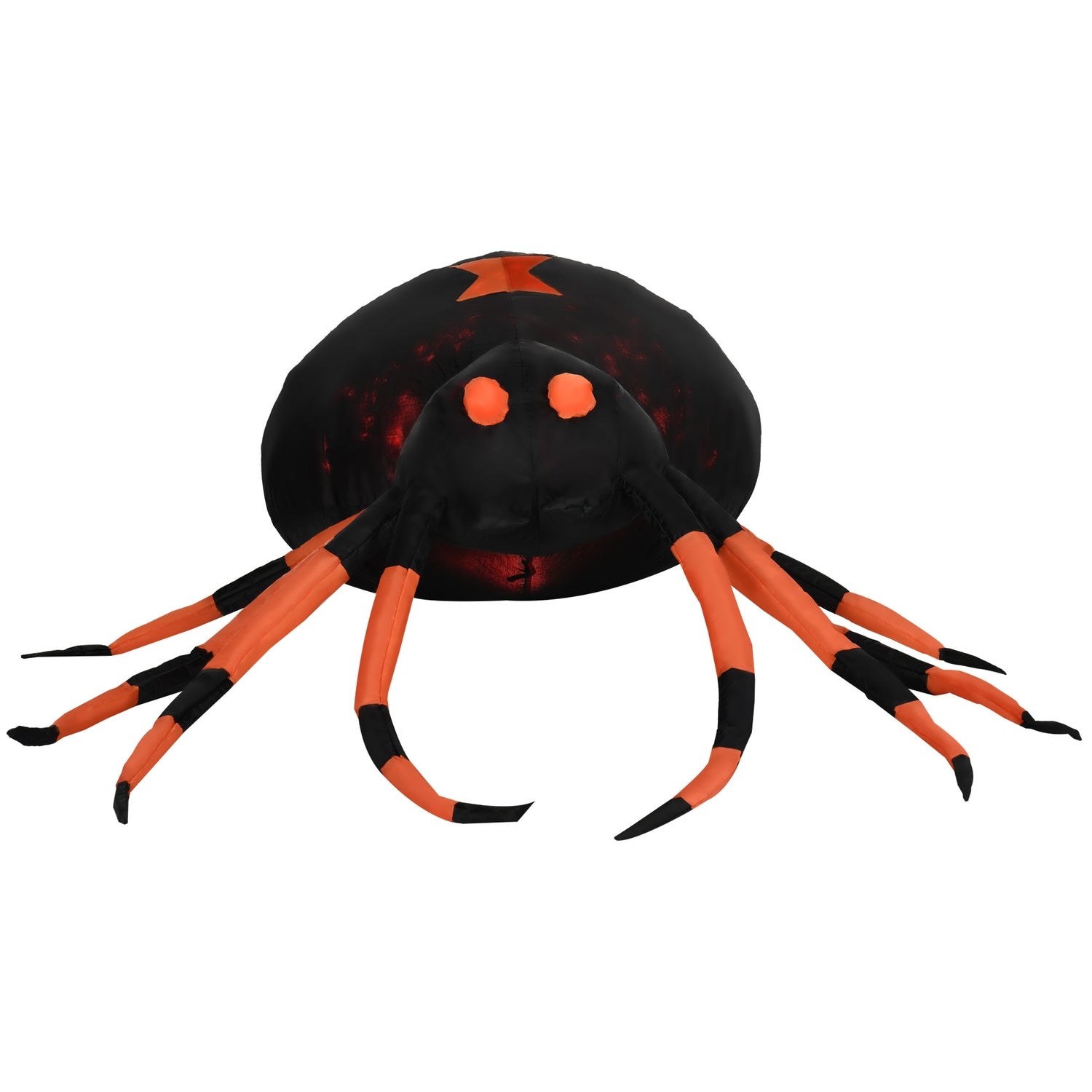 Stor 43 Cm uppblåsbar spindel med LED-lampor för Halloween