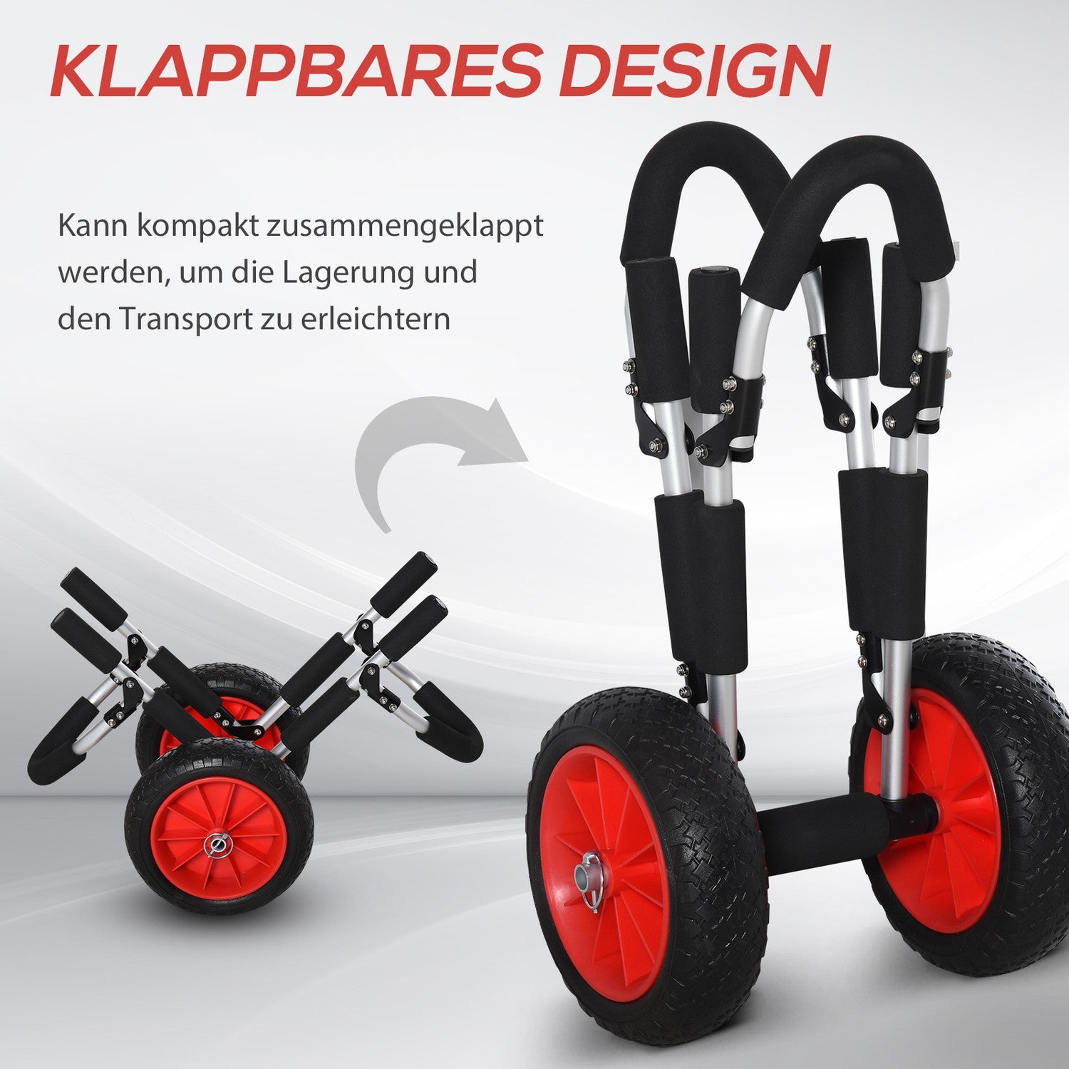 Surfbräda transportvagn, hopfällbar, vadderad, 45 kg kapacitet
