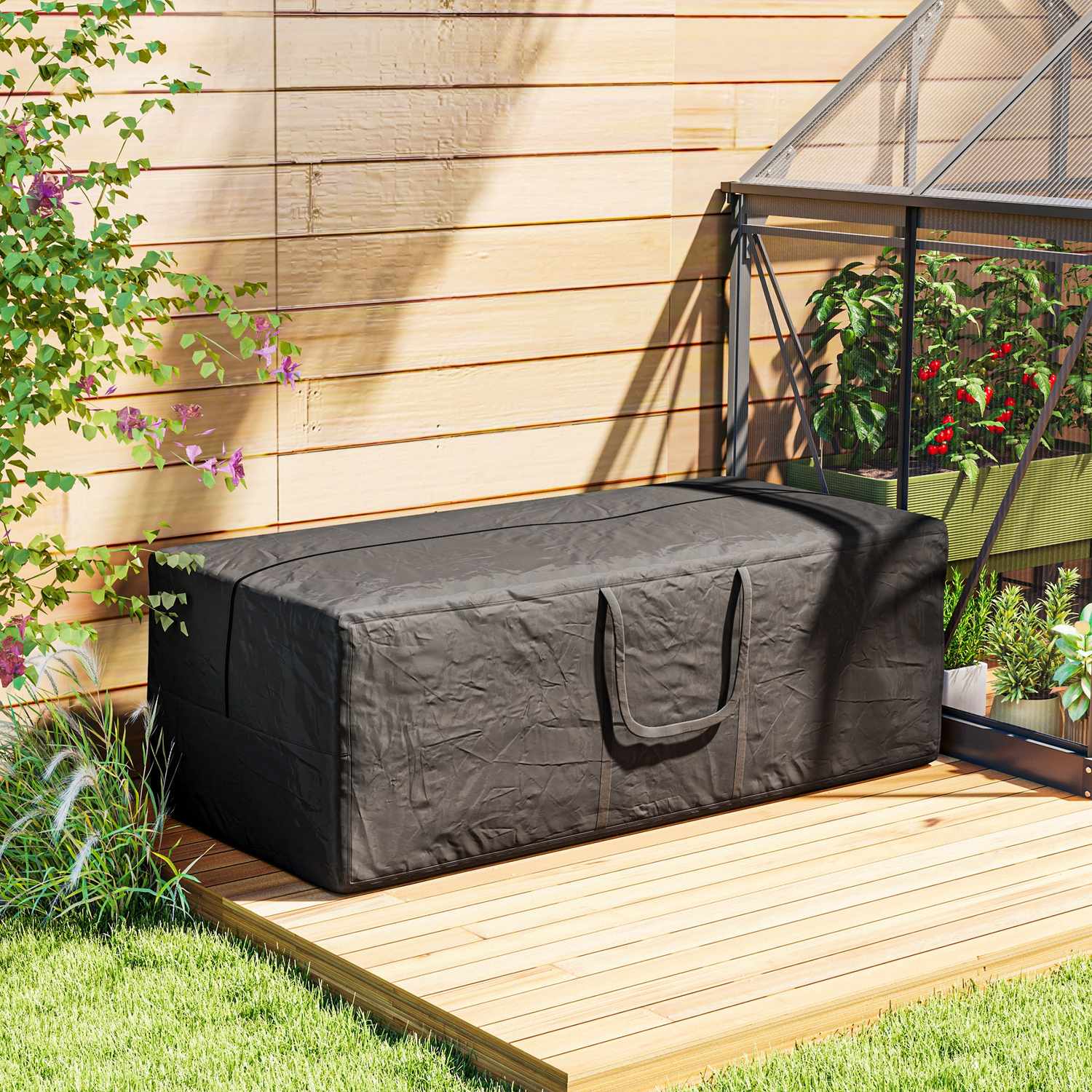 Černá voděodolná kempingová úložná taška 840L, UV30+, Heavy Duty