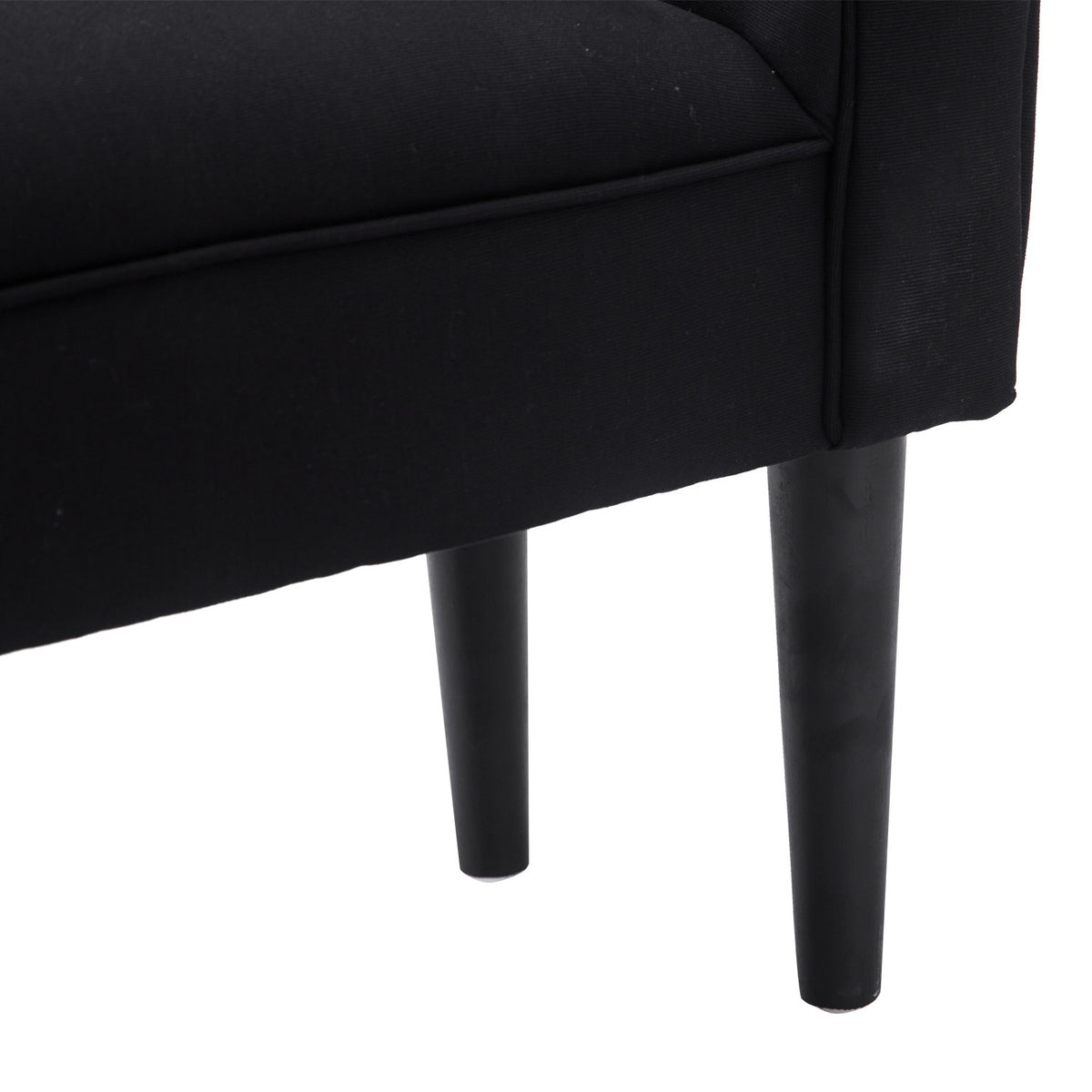 Černá čalouněná lavice do ložnice – MDF a pěna, 102x31x51 cm