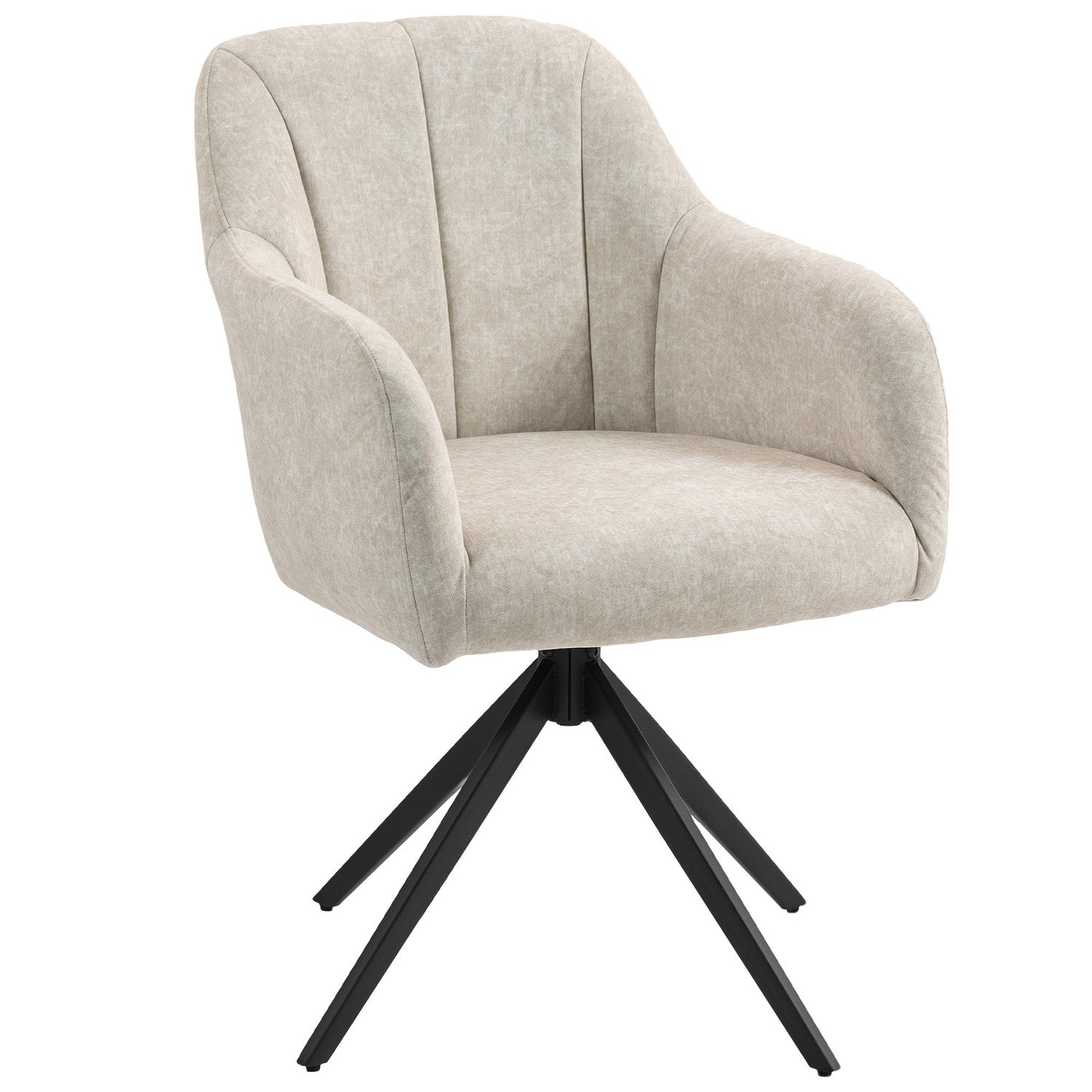 Swivel Accent Stol, Tygklädsel, Stålben, Beige