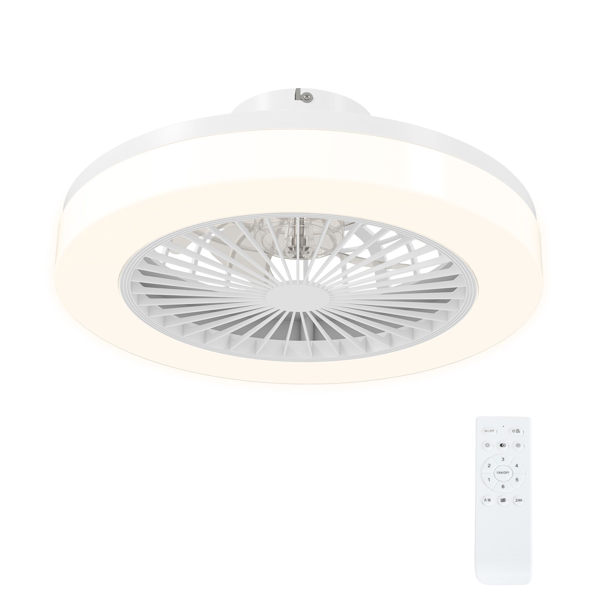 Stropní ventilátor s LED světlem, dálkovým ovládáním, stmívatelný, 6 rychlostí