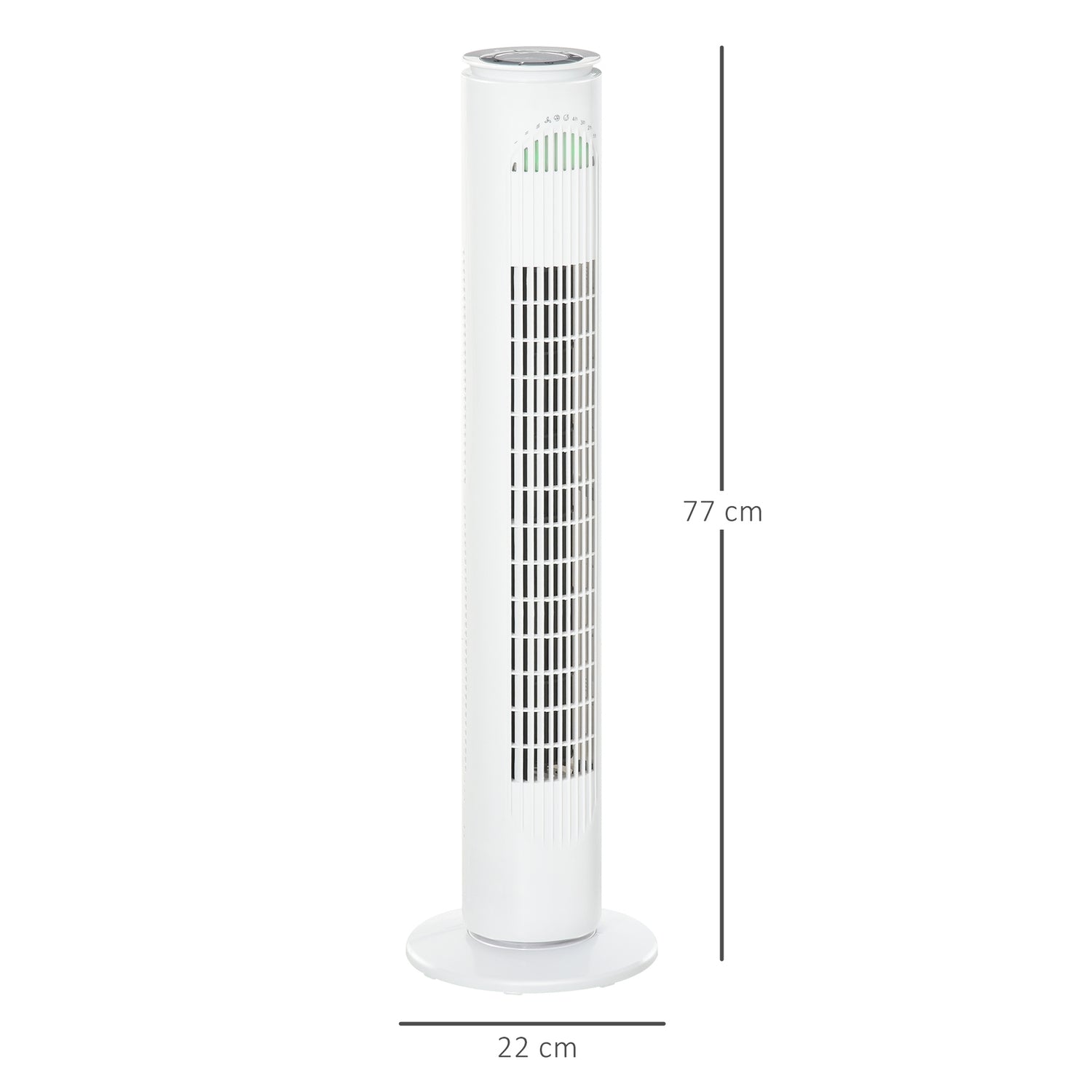 Tornfläkt med 70° oscillation, 77 cm, 45W, 3 hastigheter