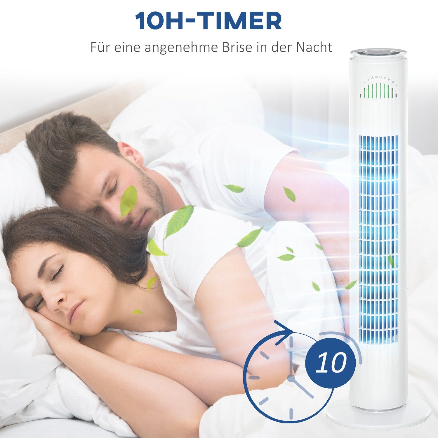 Tornfläkt med 70° oscillation, 77 cm, 45W, 3 hastigheter