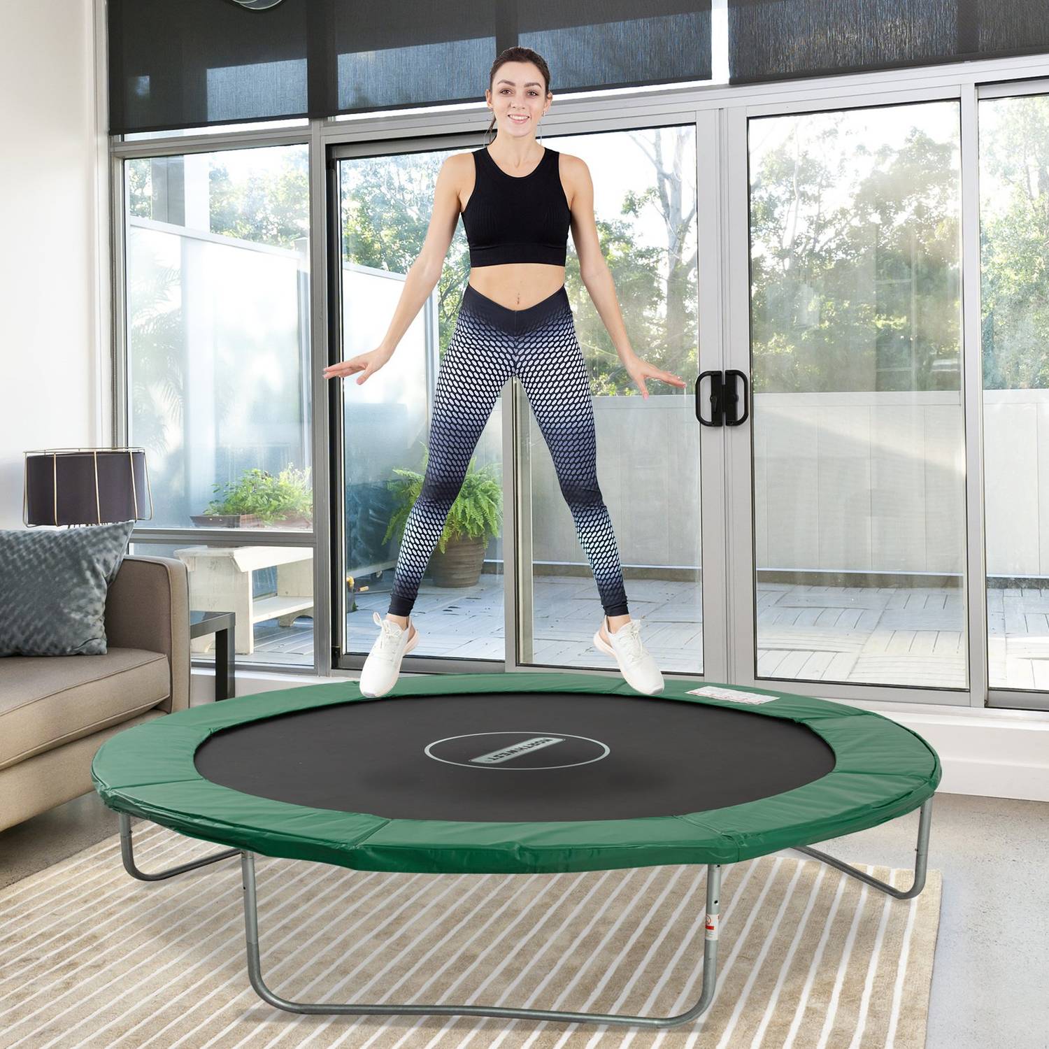 Trampolin kantskydd, 244 Cm, väderbeständig grön PVC