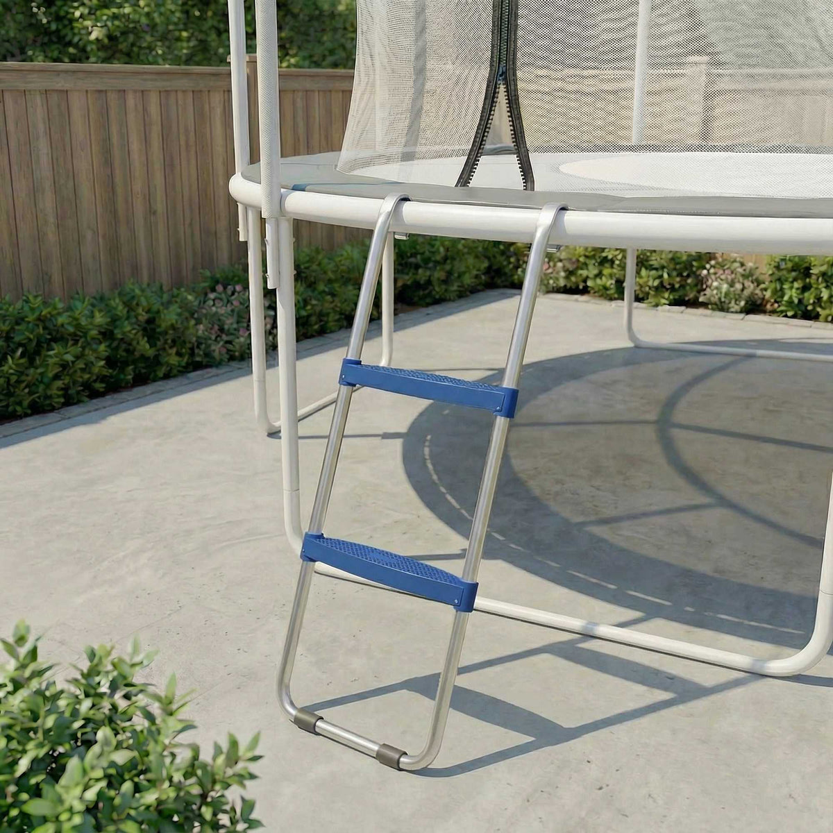 Žebřík k trampolíně, 2 schůdky, nosnost 150 kg, modrý