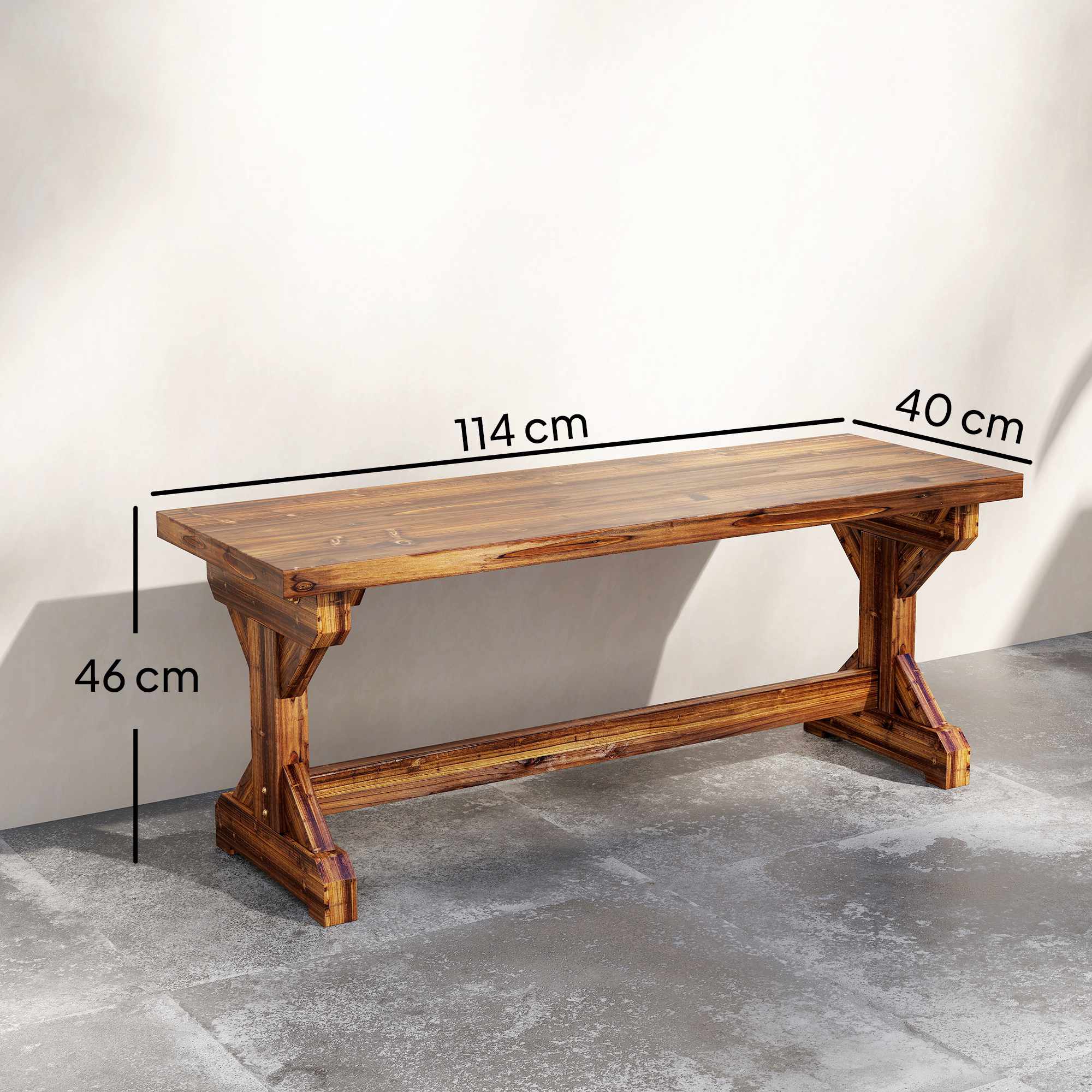 Träbänk för utomhusbruk, gran, 2-sits, 240 kg kapacitet
