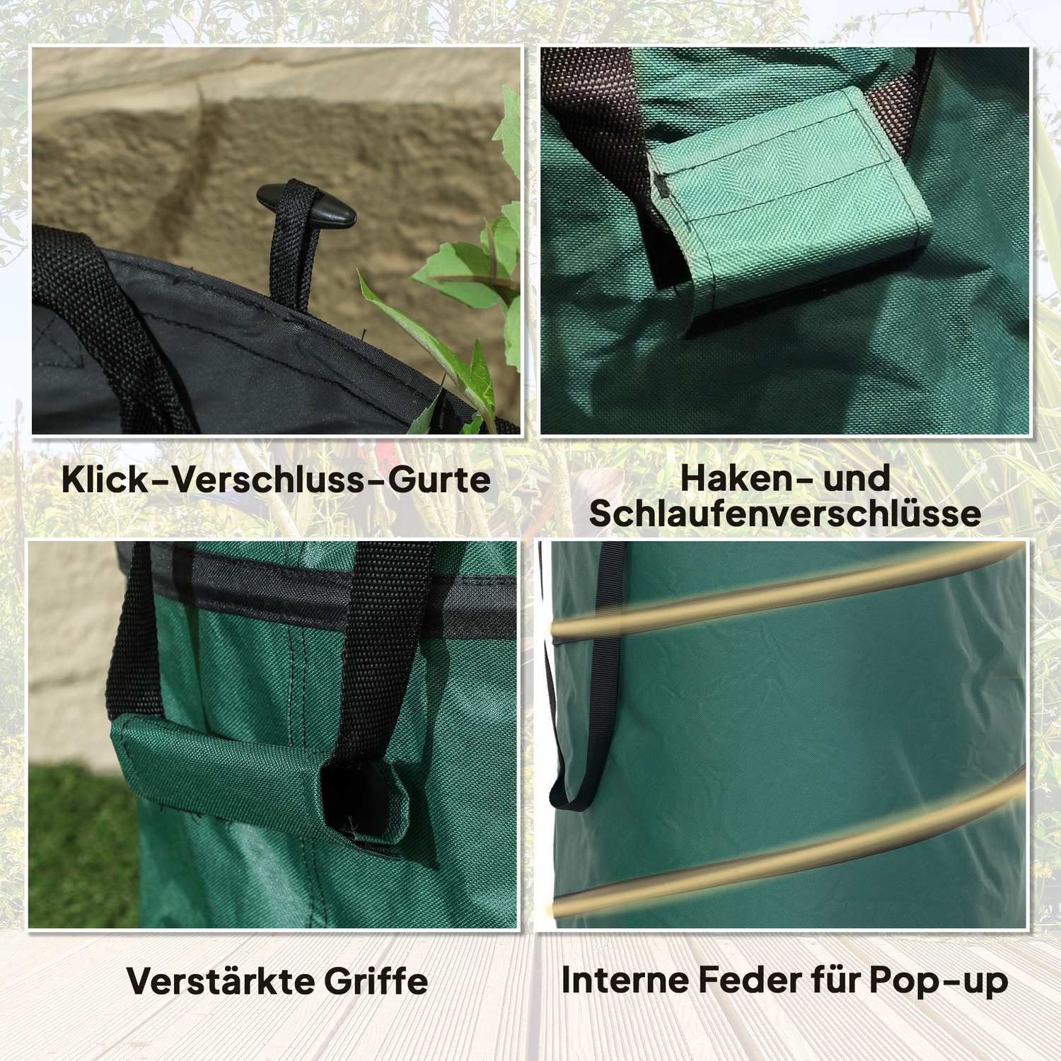 Pytle na zahradní odpad 4x86L – vodotěsné, víko na zip, opakovaně použitelné