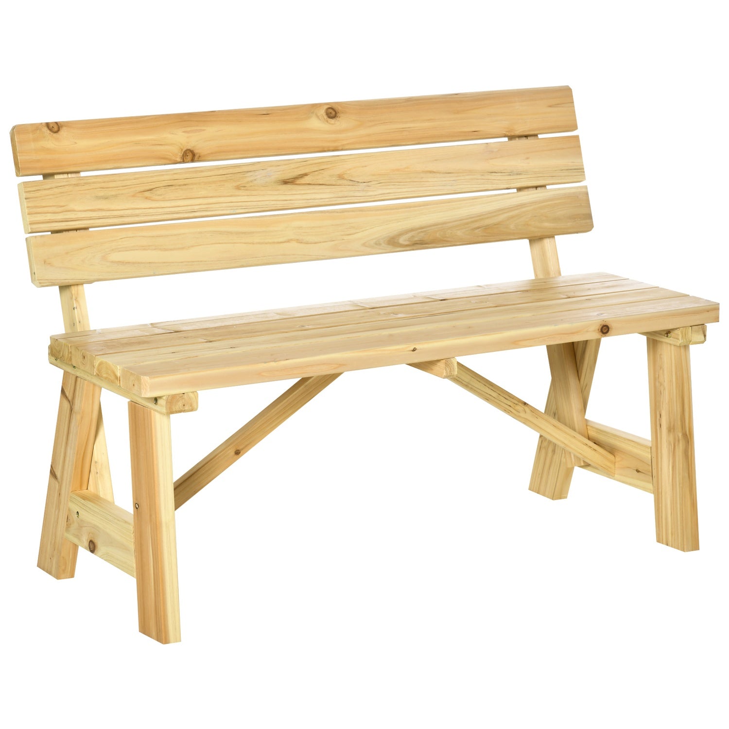 Trädgårdsbänk 2-sits med ryggstöd, kapacitet 220 kg