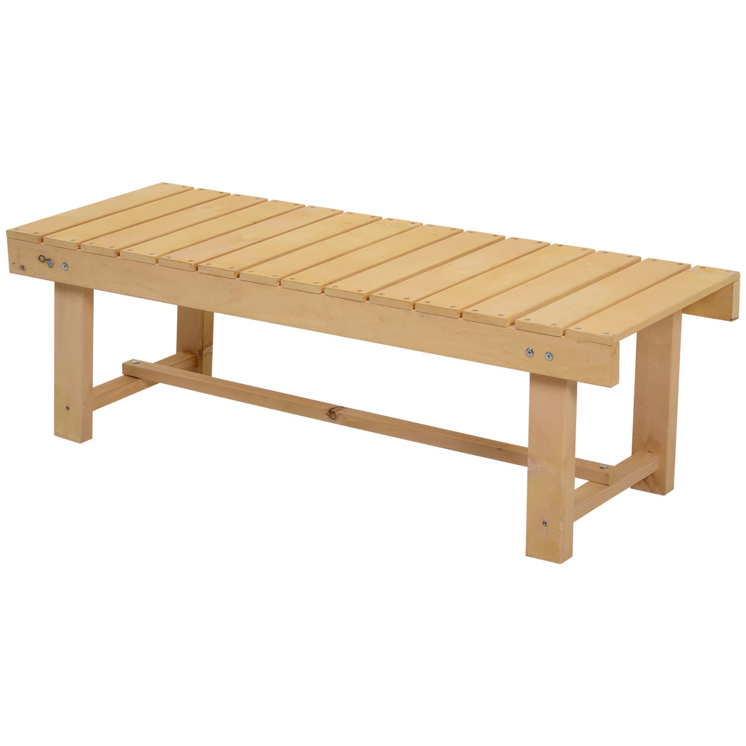 Trädgårdsbänk, massivt trä, rustik, 2-sits, naturlig finish
