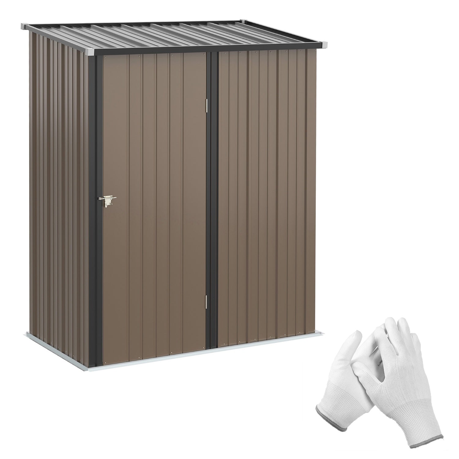 Trädgårdsbod 1,34m² Pent tak, galvaniserat stål Brun