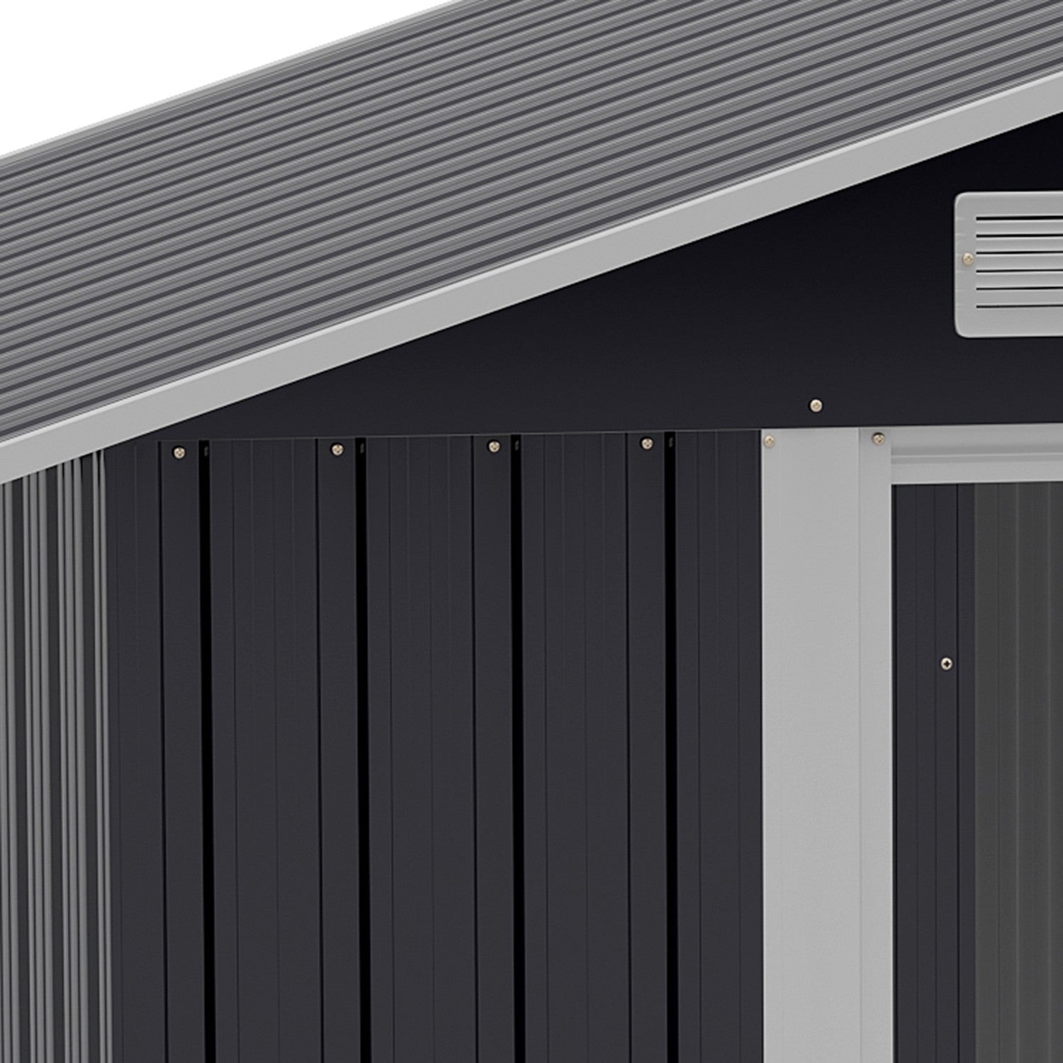 Trädgårdsbod 2,6 m² med skjutdörrar, stål, svart
