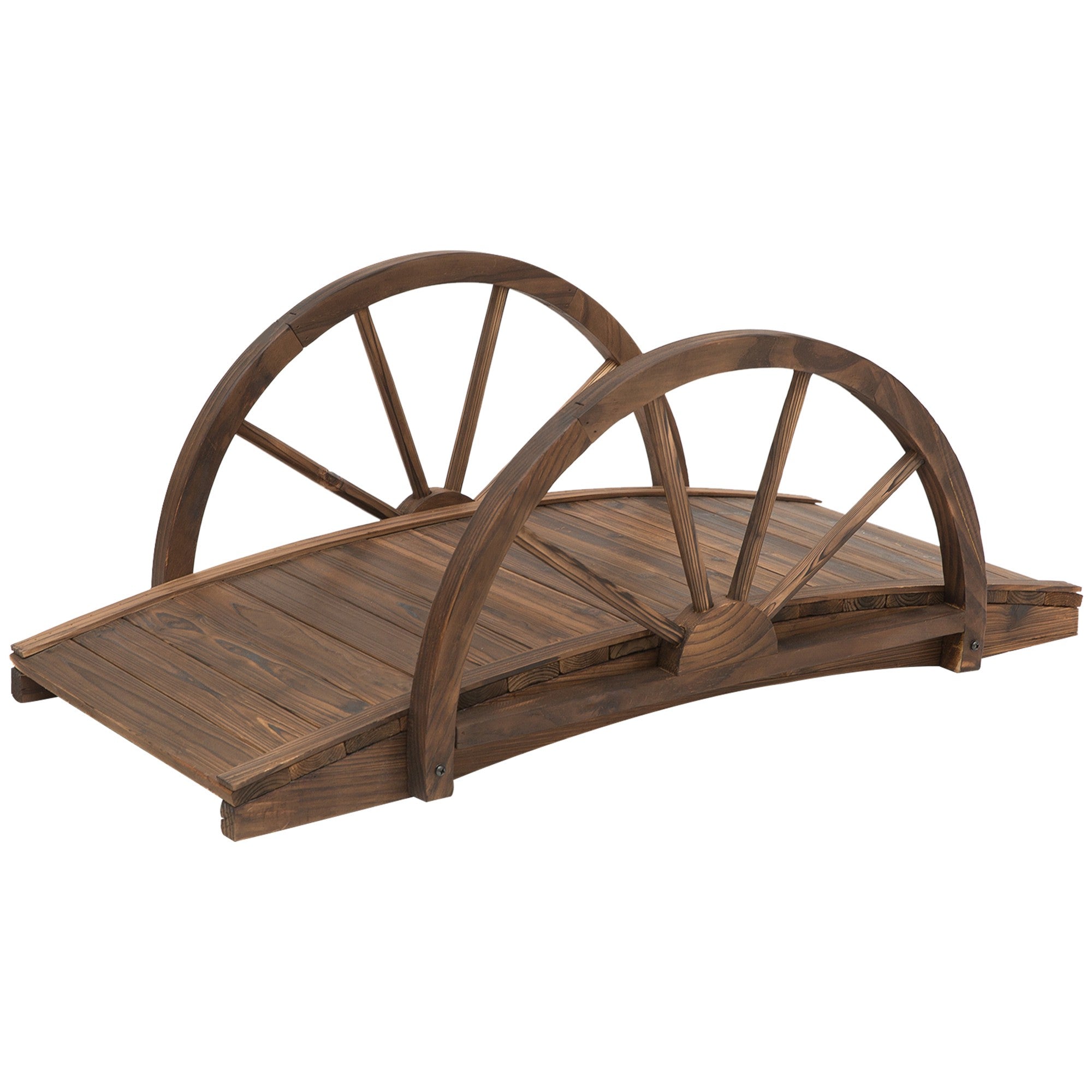 Trädgårdsbro med ledstänger, 100 x 50 cm