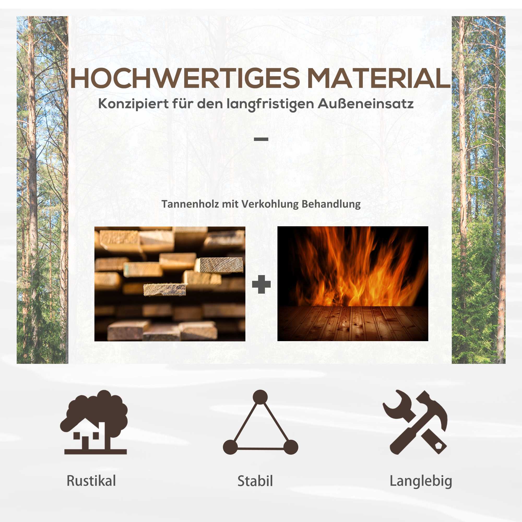 Trädgårdsbro med ledstänger, 100 x 50 cm