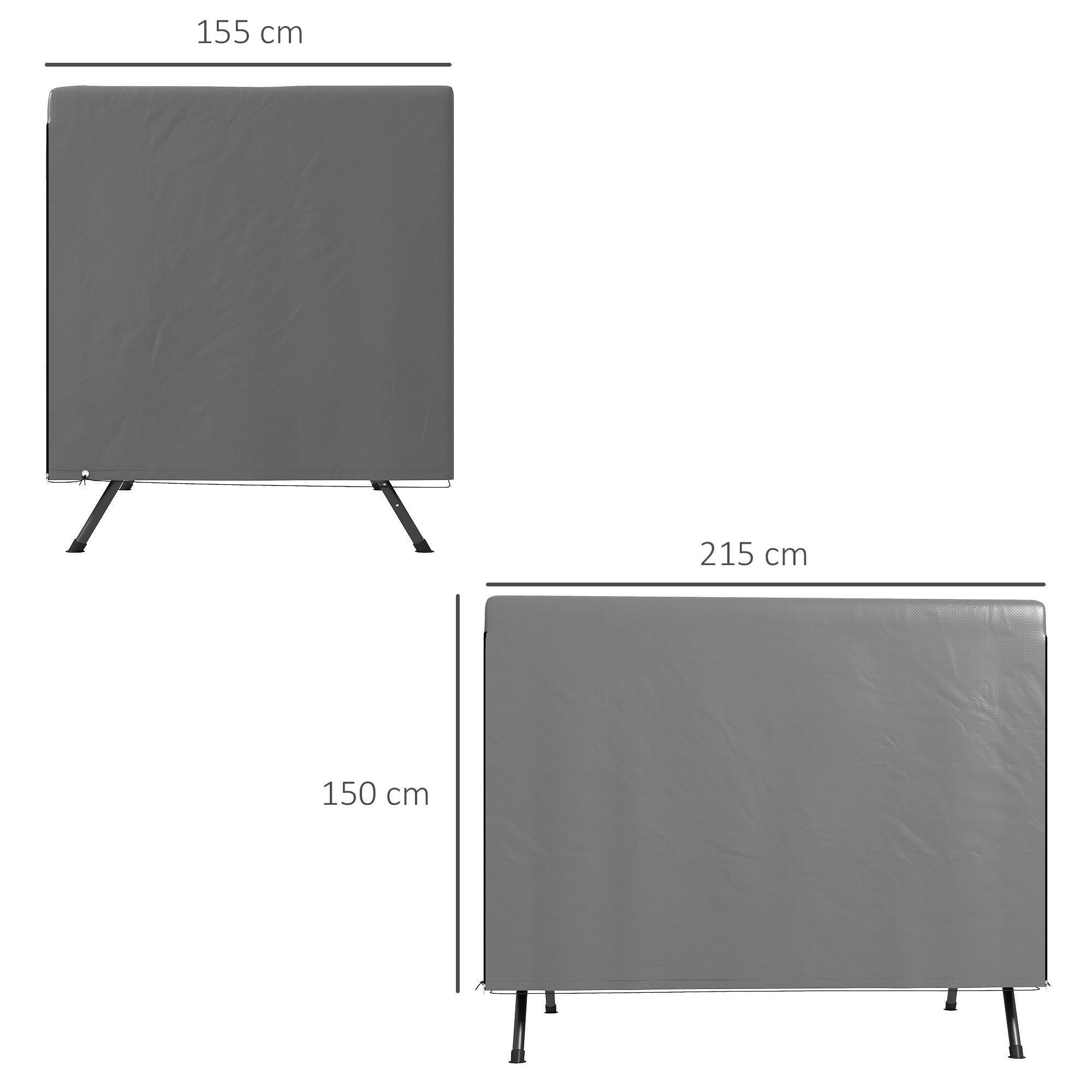 Trädgårdsmöbelöverdrag, vattentätt PE, 215x155x150 cm