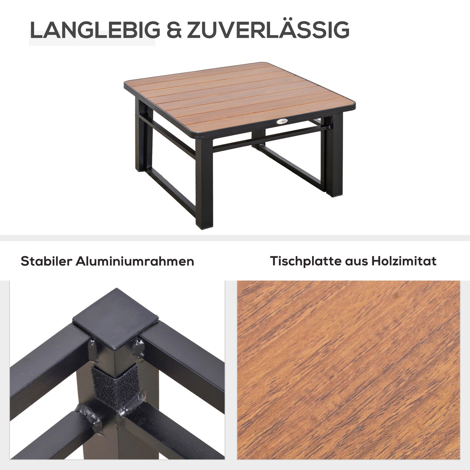 Trädgårdsmöbler i aluminium för utomhusbruk för 4 personer med kuddar