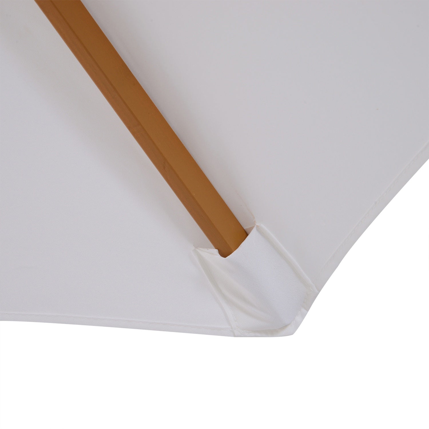 Trädgårdsparasoll 300 Cm, Bambu Stomme, Gräddvit
