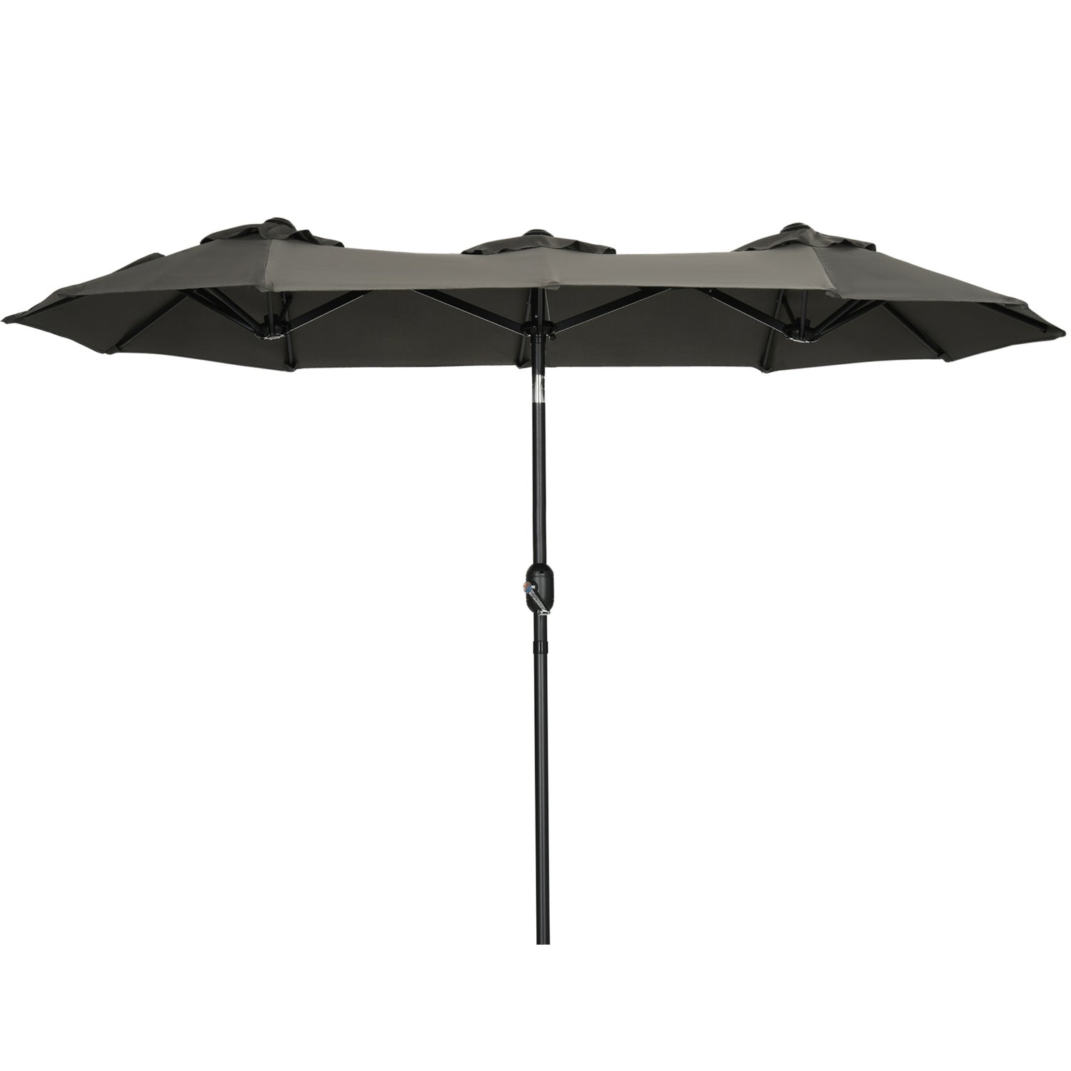 Trädgårdsparasoll – Justerbar lutning, 285x147cm, Grå