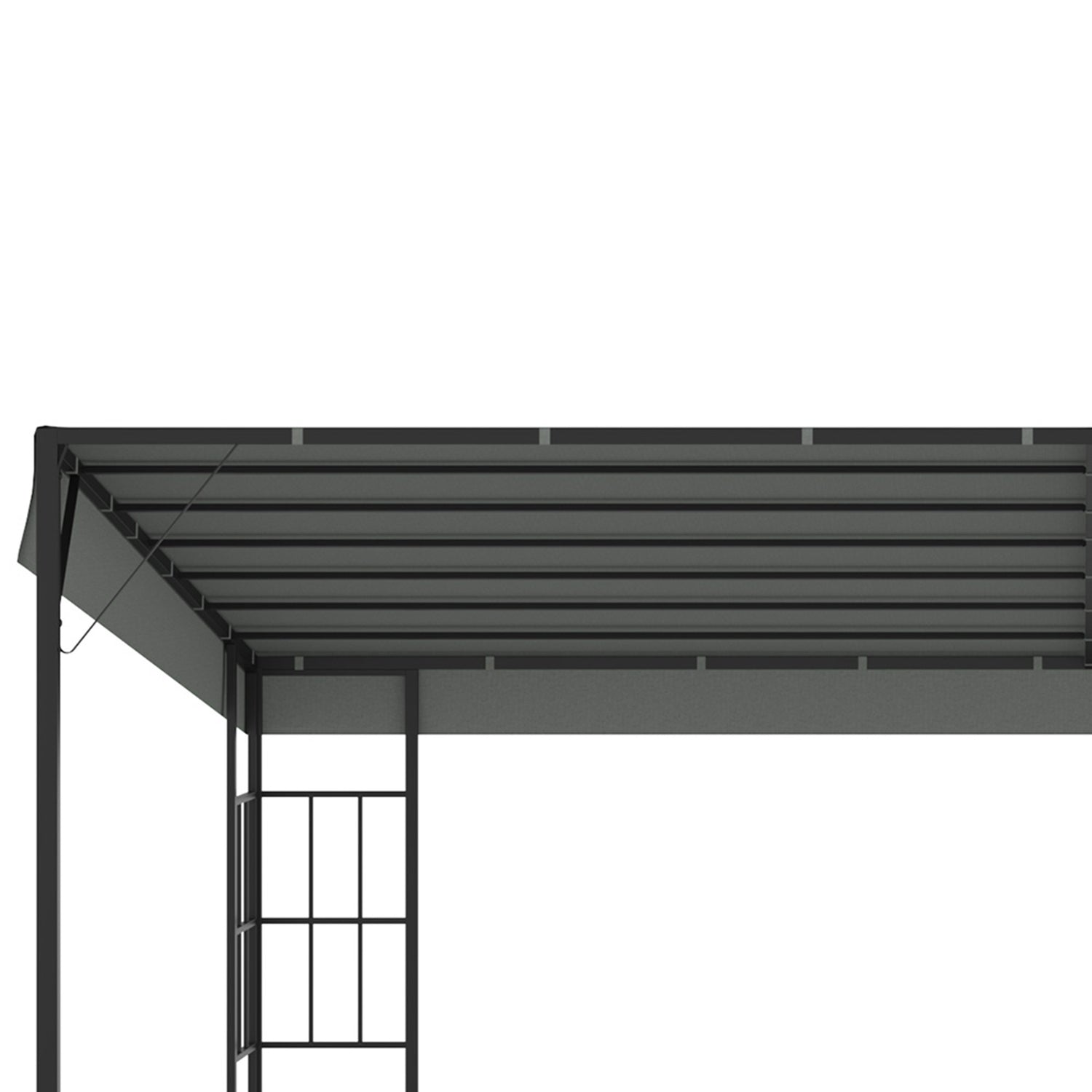 Trädgårdspergola 4x3m metallram, grå polyesterkapell