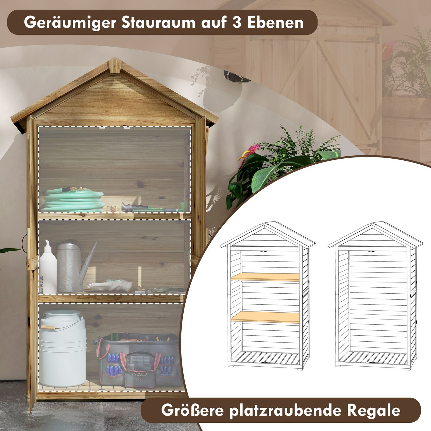 Zahradní domek se zámkem, 0,43 m², asfaltová střecha
