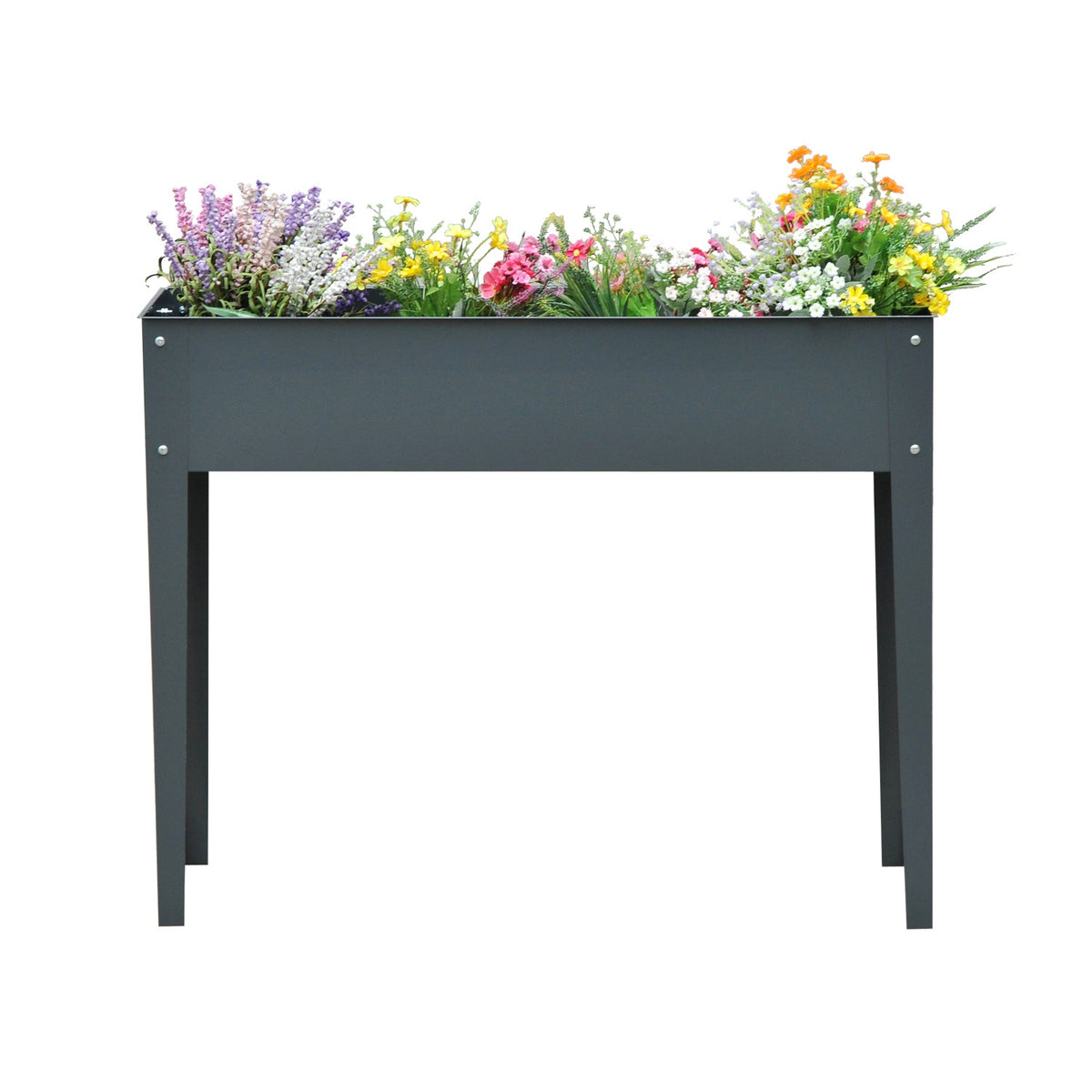 Kovová zahradní postel – 100x30x80 cm, s odvodem vody