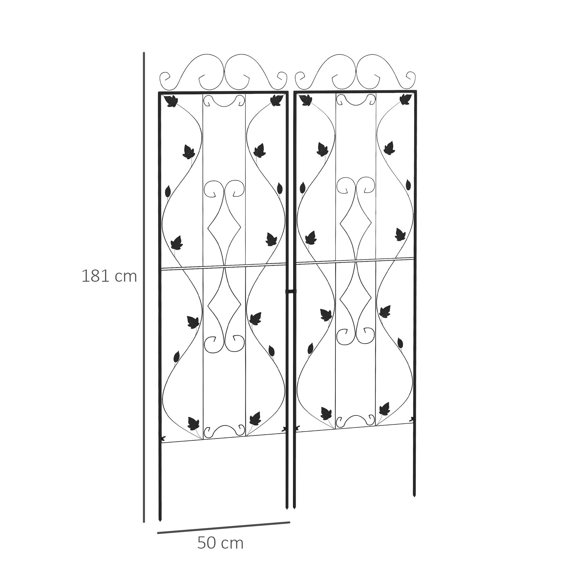 Trädgårdsspaljer i metall, 2-pack, rostbeständigt stål