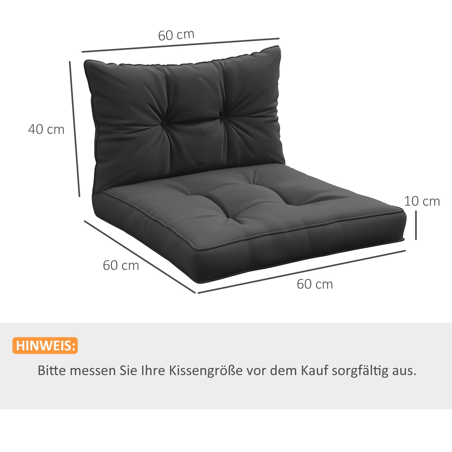Podsedáky na zahradní židle, tloušťka 10 cm, tmavě šedý polyester