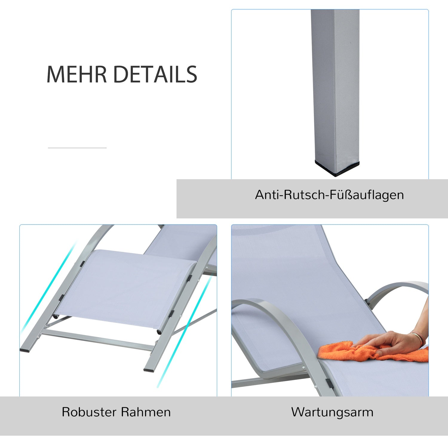 Trädgårdsstolset med bord – metallnät, 3 st, grå