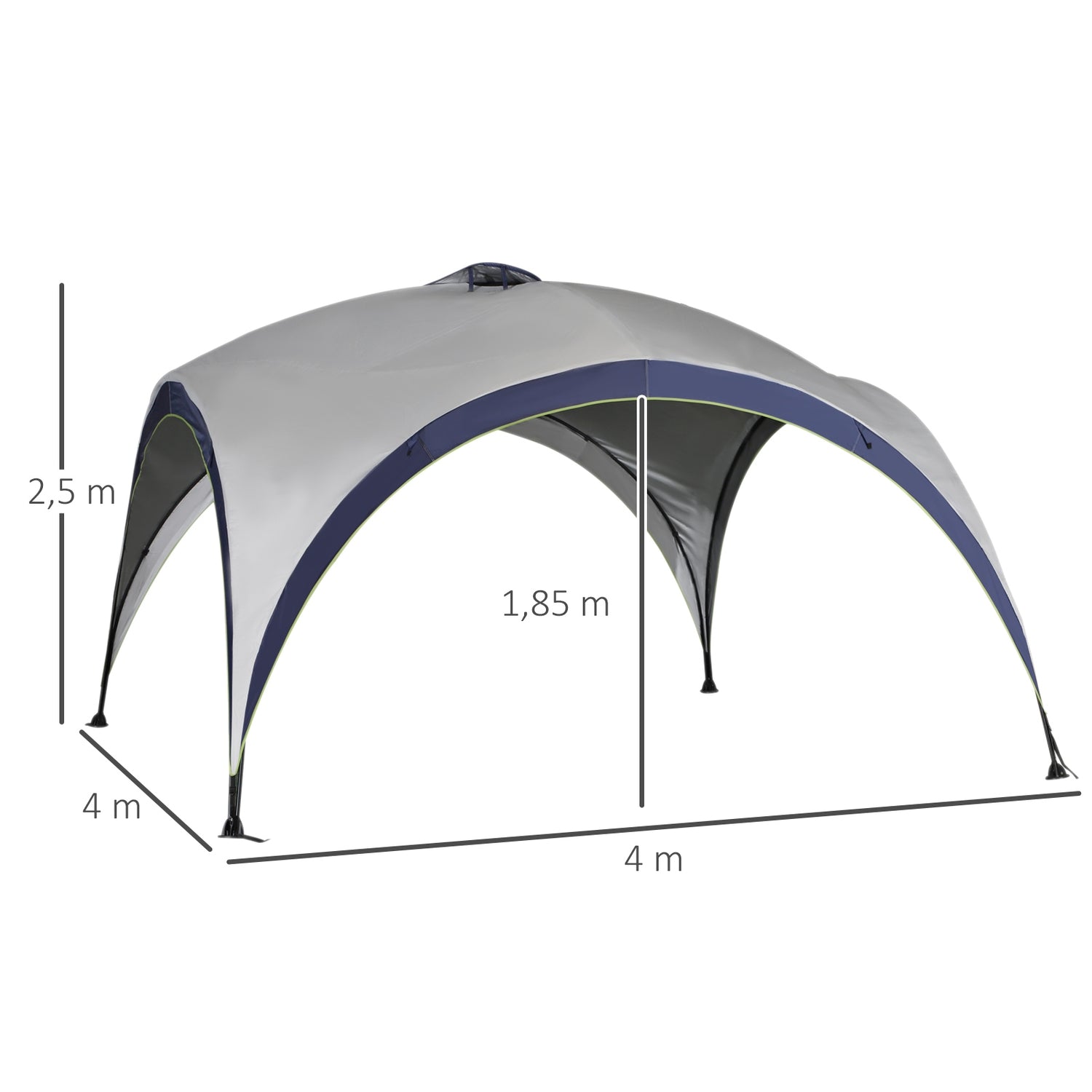 Trädgårdstältpaviljong – väderbeständig, solskyddande, 4x4m