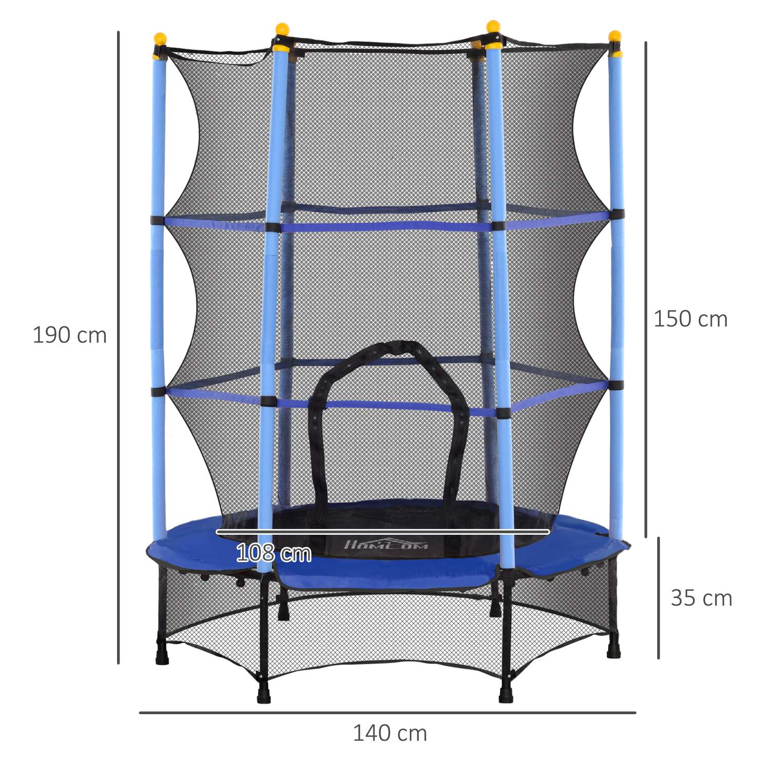 Zahradní trampolína pro děti s ochrannou sítí Ø140 cm