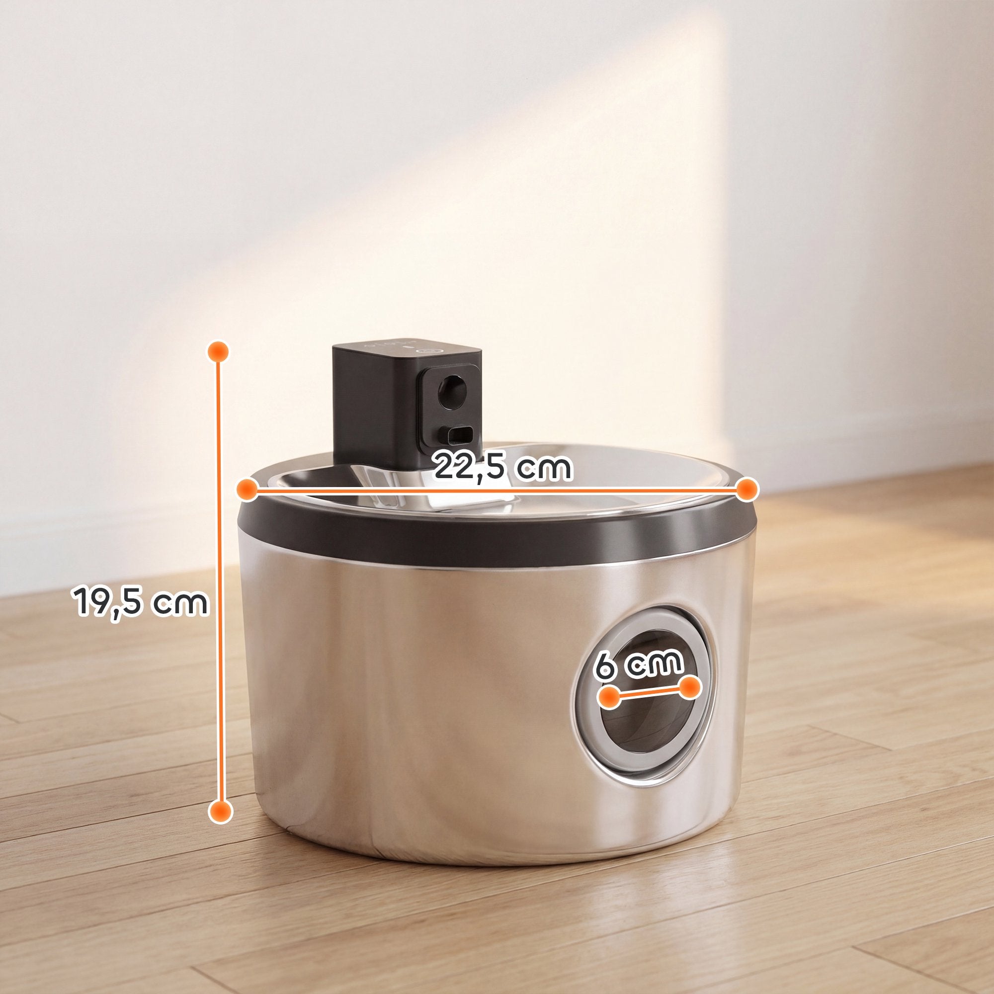 Trådlös kattfontän i rostfritt stål, 4 l, rörelsesensor