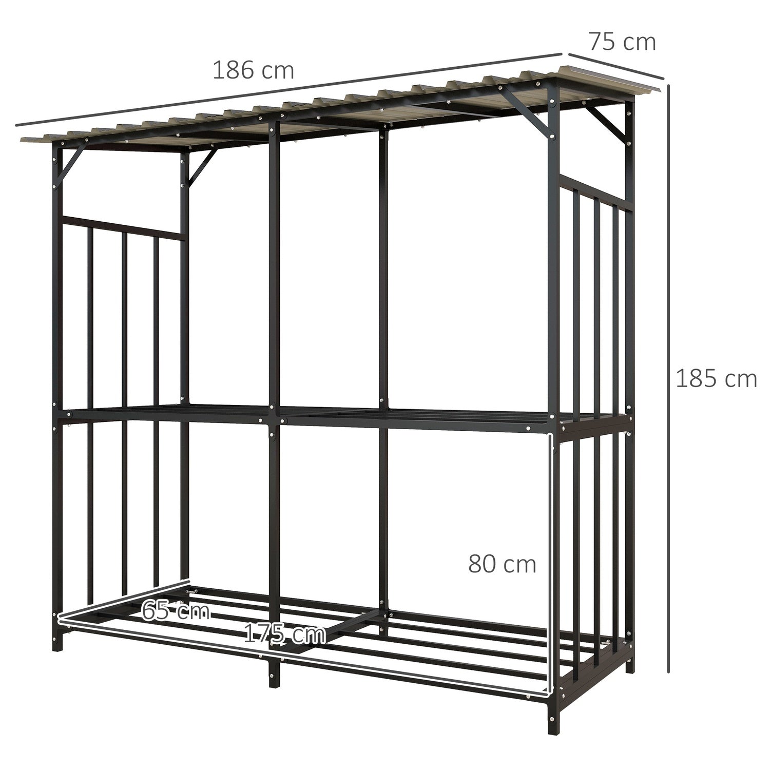 Venkovní dřevěný stojan s víkem – 1,17 m³, nosnost 100 kg