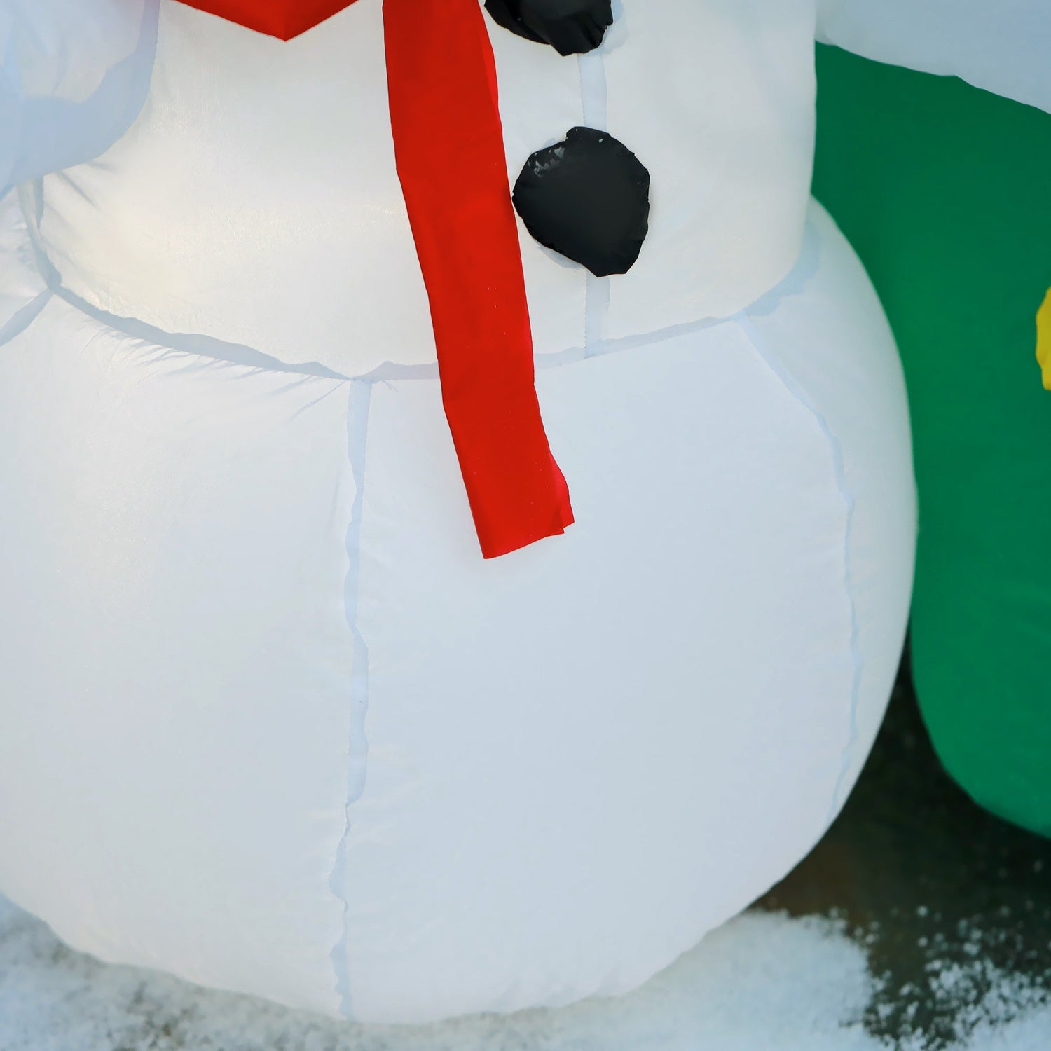 Uppblåsbar LED julgran med snögubbe, 185 cm polyester