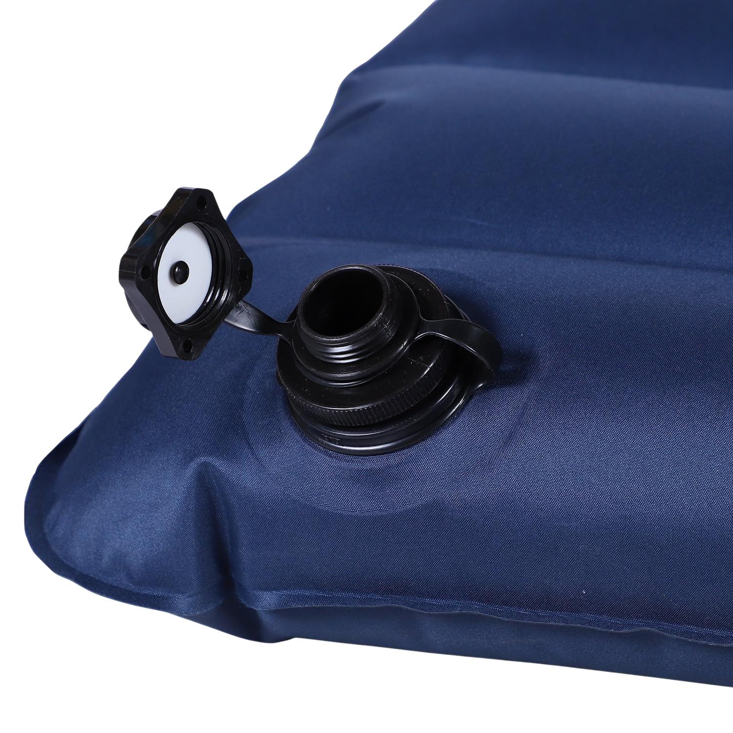 Uppblåsbar campingmadrass – Marinblå, Pvc, 195x138x10 cm