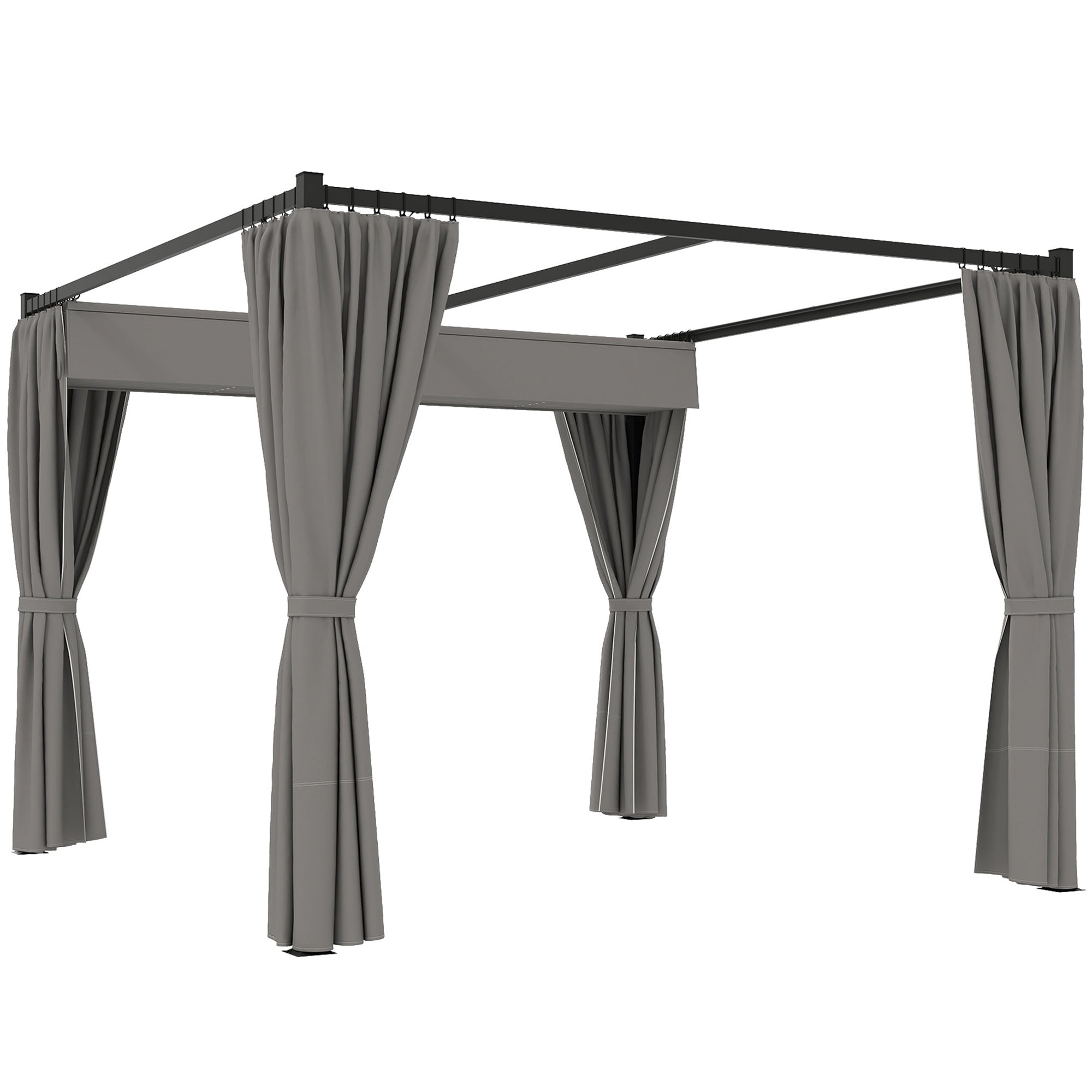 Utdragbar fristående terrassmarkis, metallram, 300x300 cm