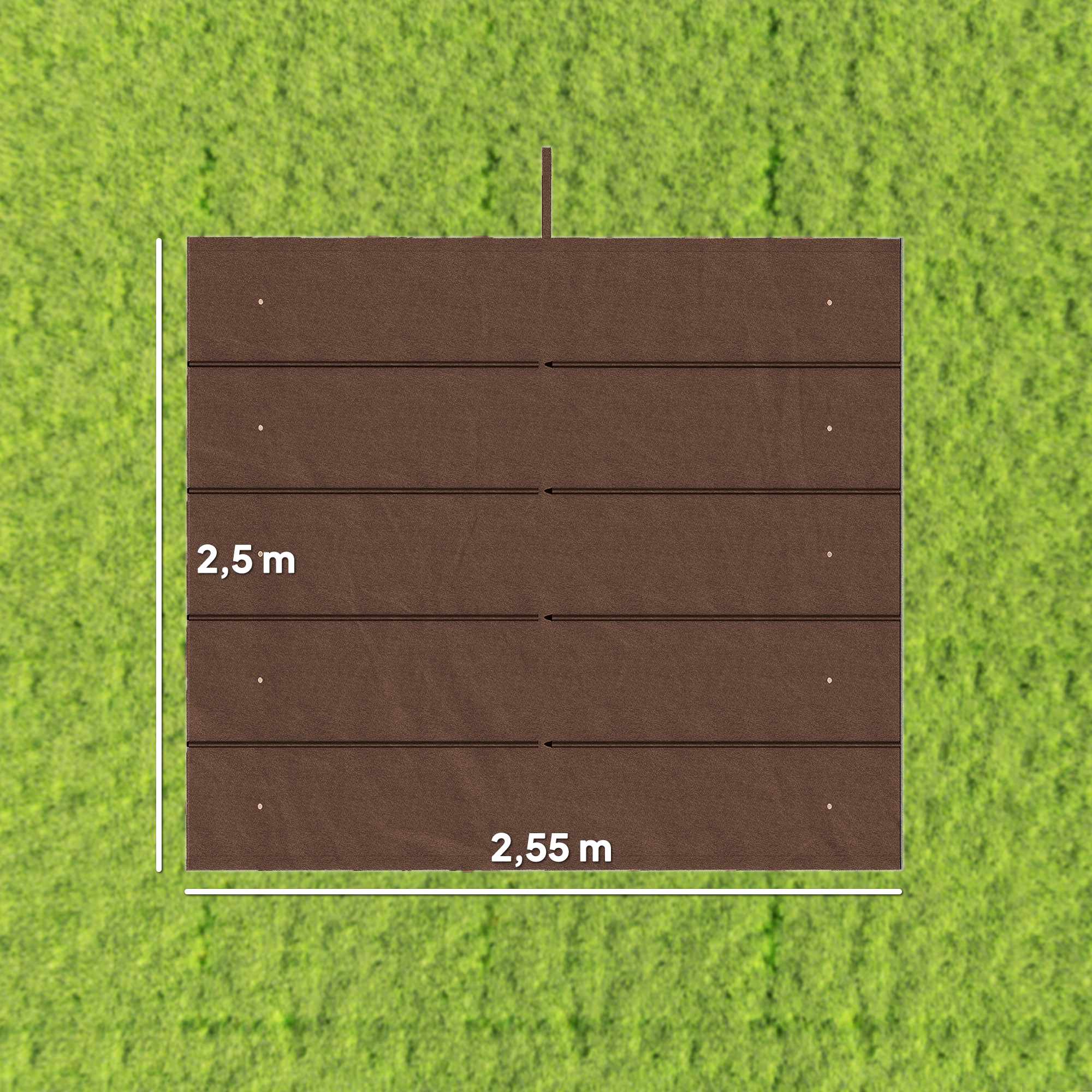 Utdragbar pergolatak 3x3m, väderbeständig, kaffe