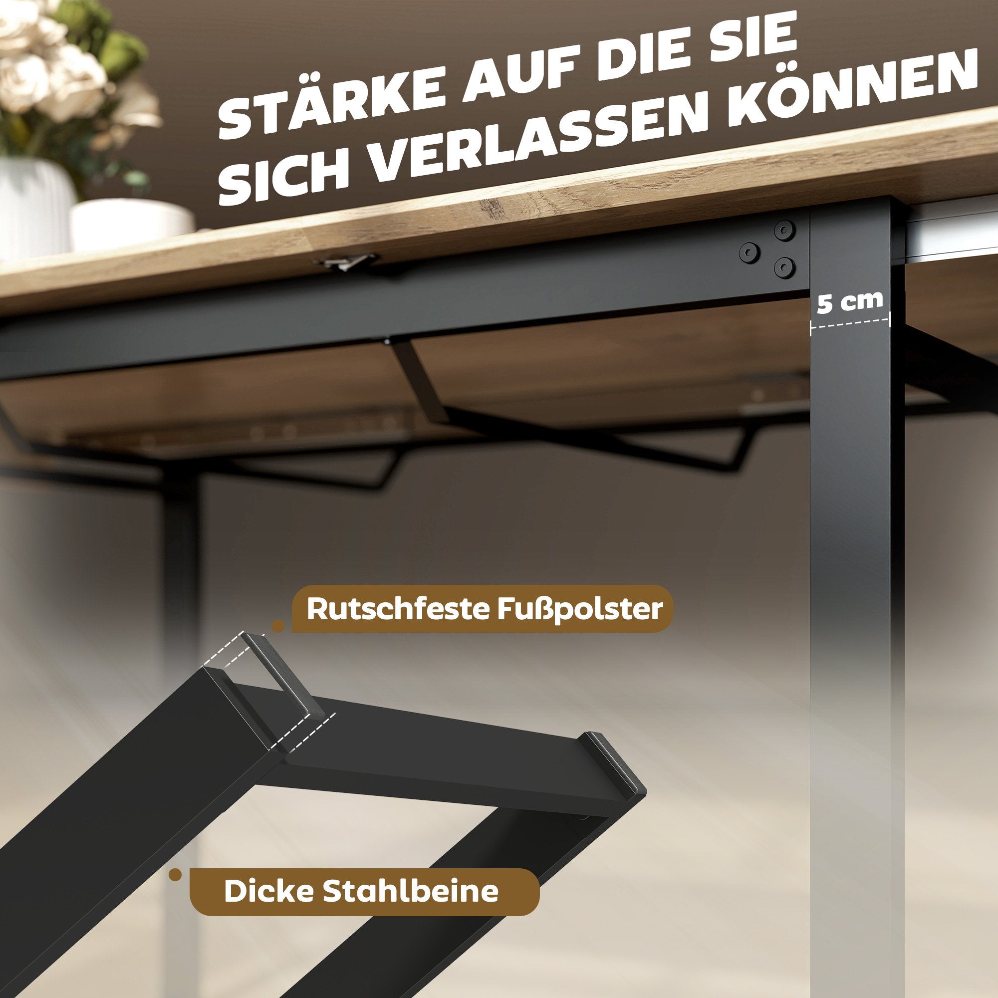 Utdragbart matbord för 6-8 personer, 140-180 cm, trä och stål