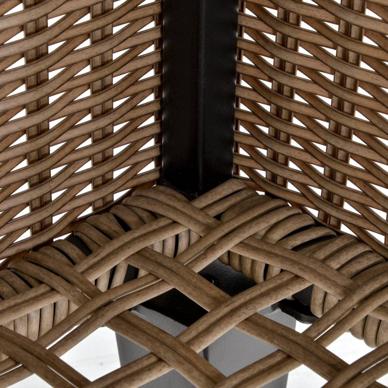 Utdragbart trädgårdssoffbord i polyrattan, khakistål