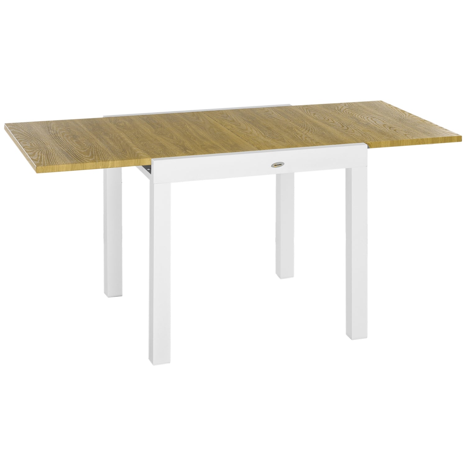 Utdragbart uteplatsmatbord, trälook, passar 6, vit
