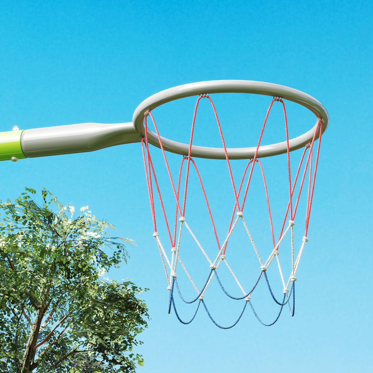 Venkovní houpačka 3 v 1 s basketbalovým košem a brankou